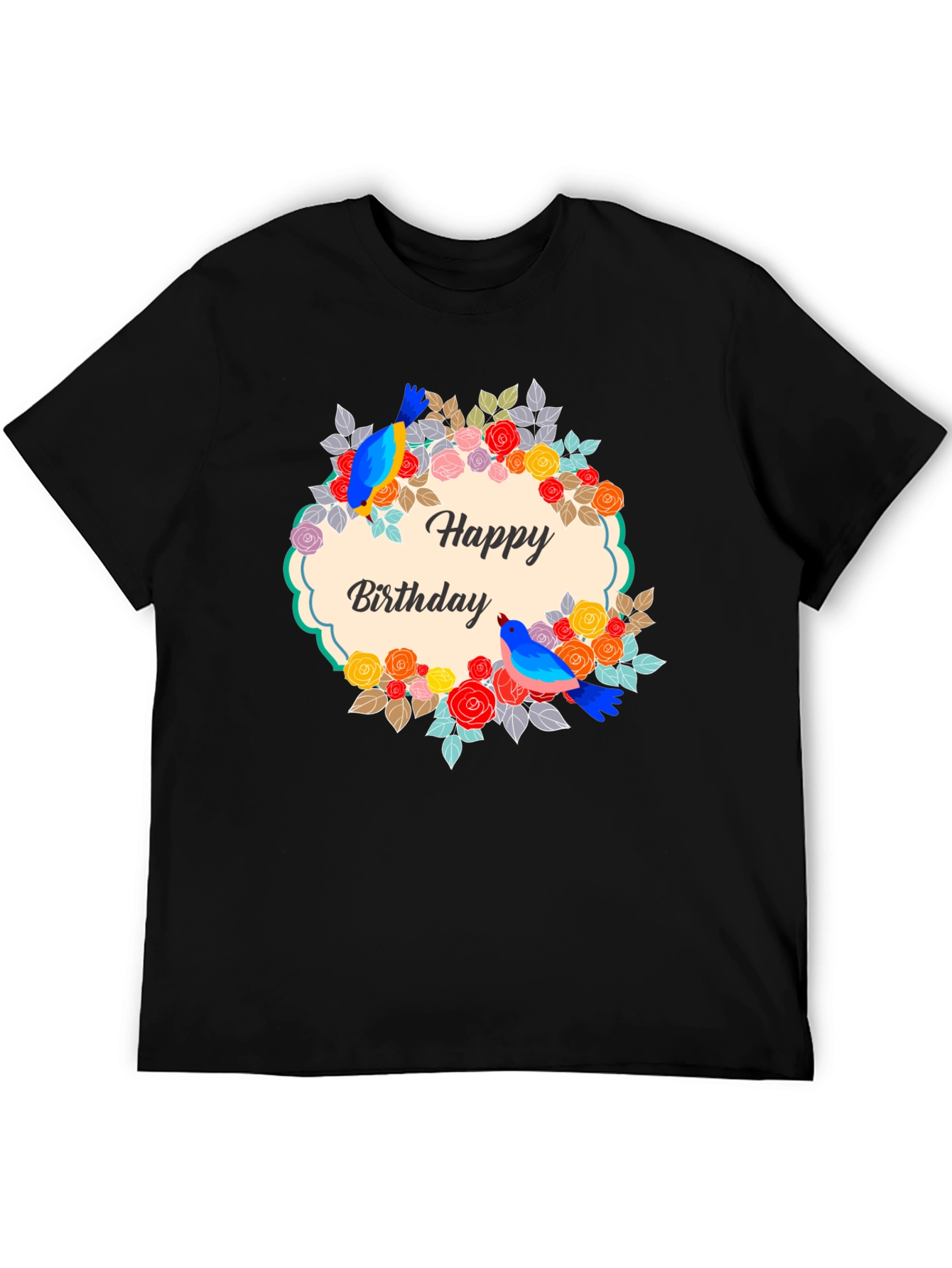 Happy Birthday Floral Bird T-Shirt