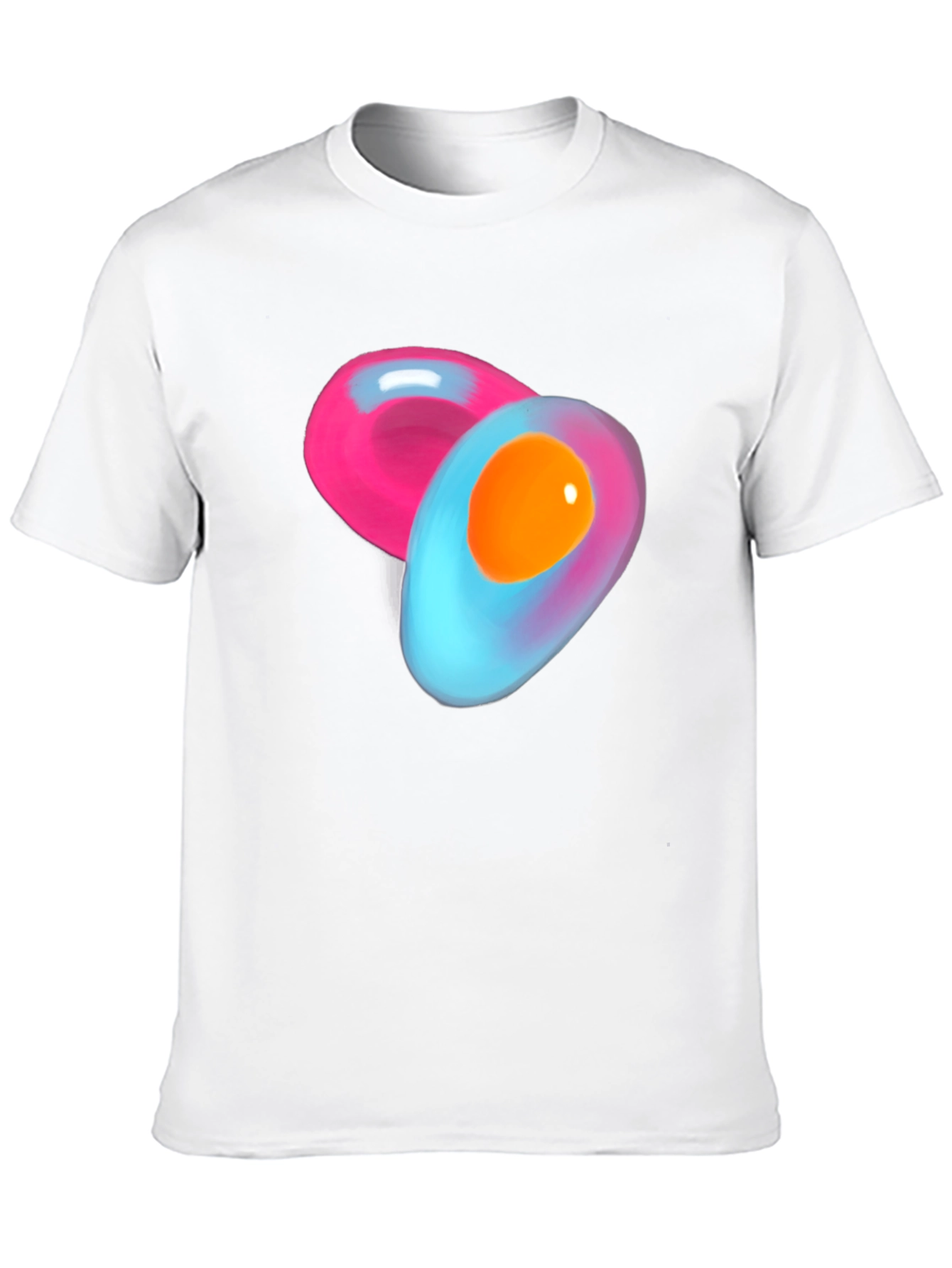 Abstract Egg Design Black Cotton T-Shirt