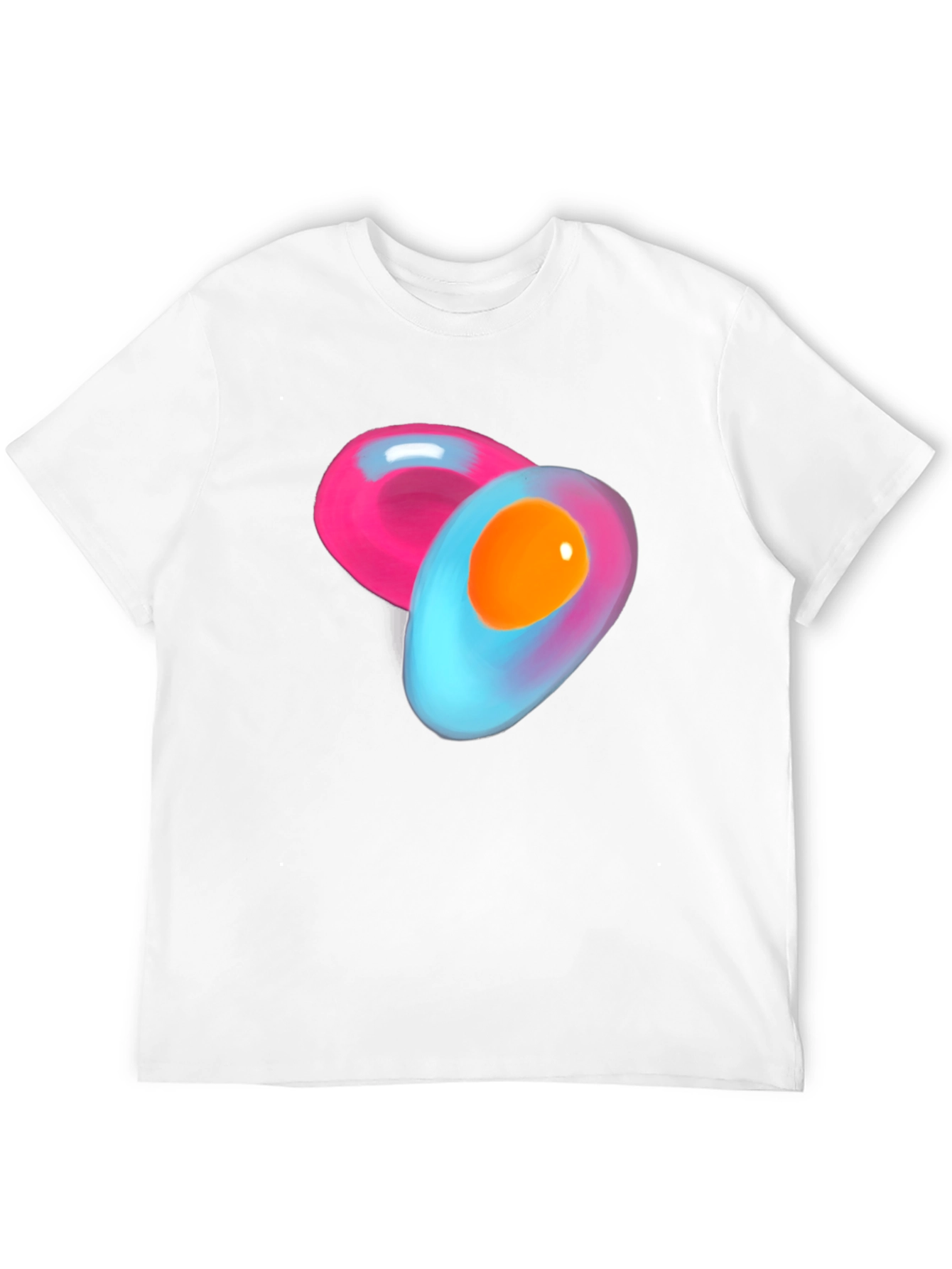Abstract Egg Design Black Cotton T-Shirt