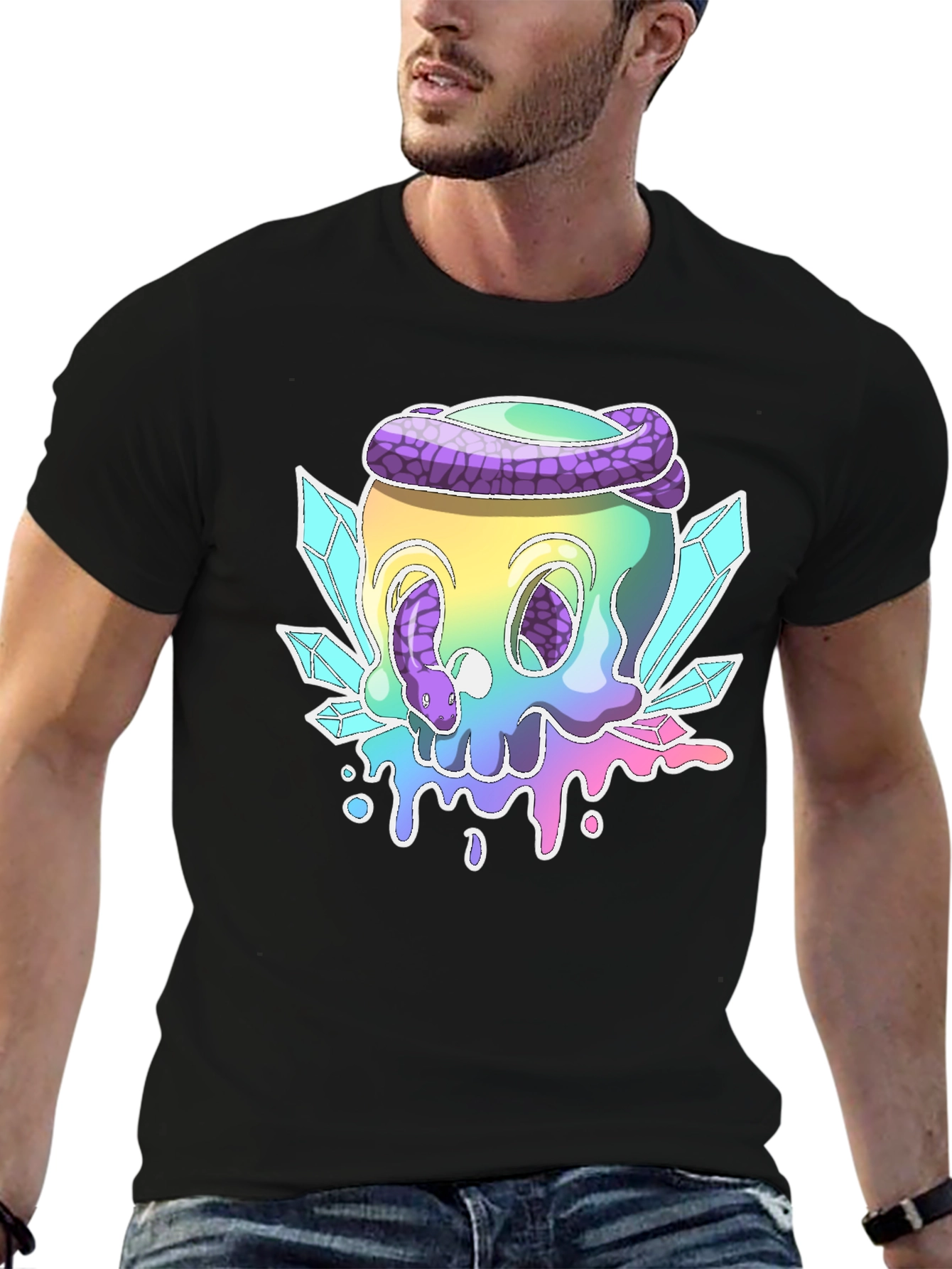 Skull & Snake Graphic T-Shirt