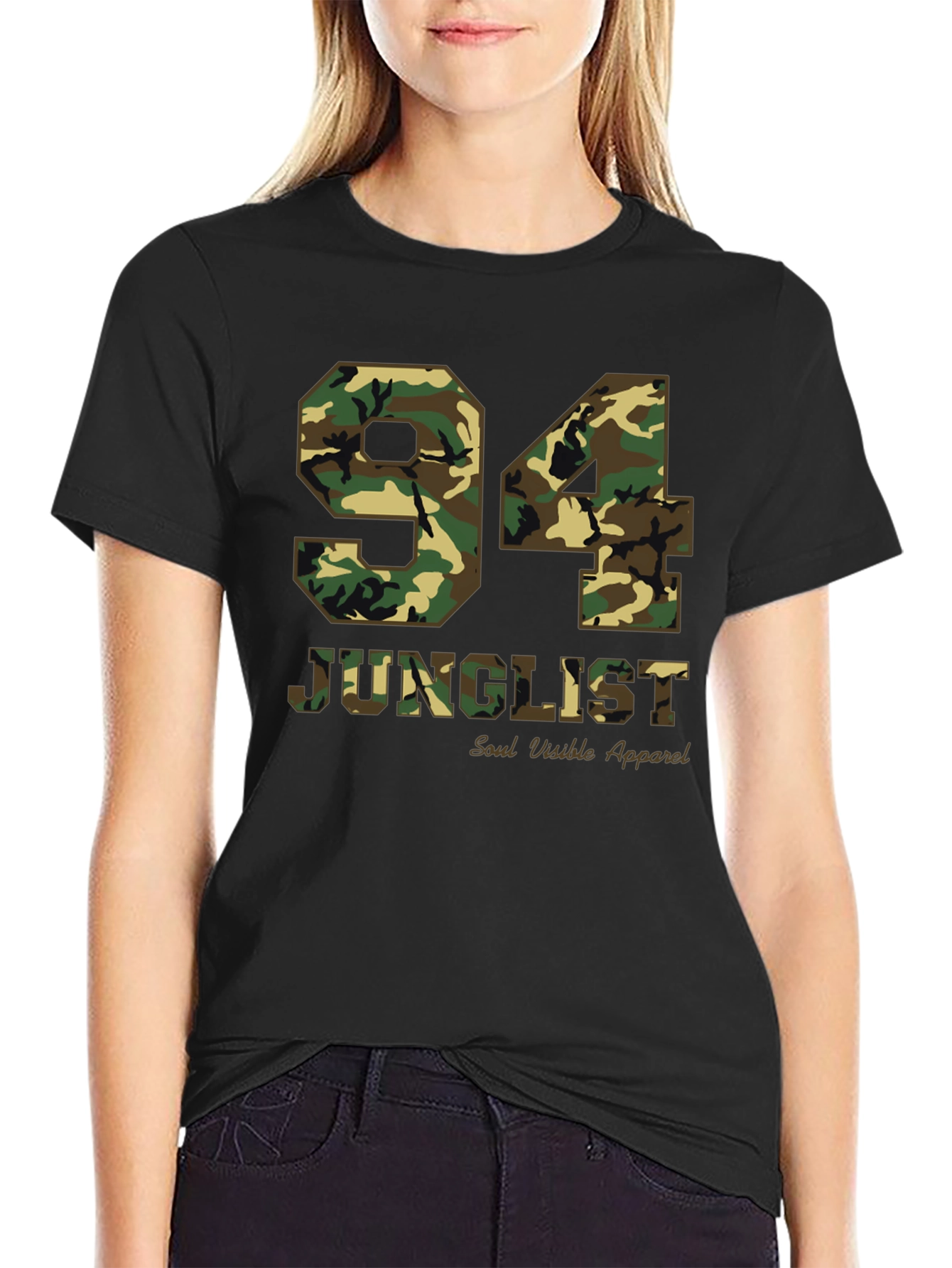 94 Junglist Camo Print Graphic Tee