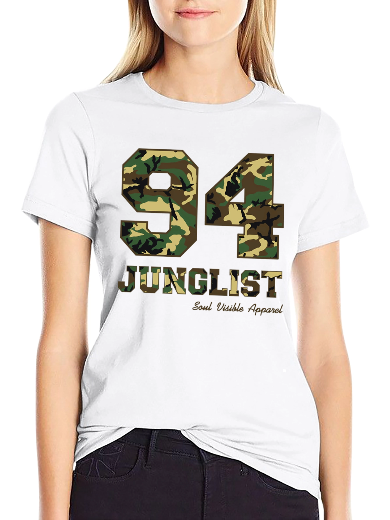 94 Junglist Camo Print Graphic Tee