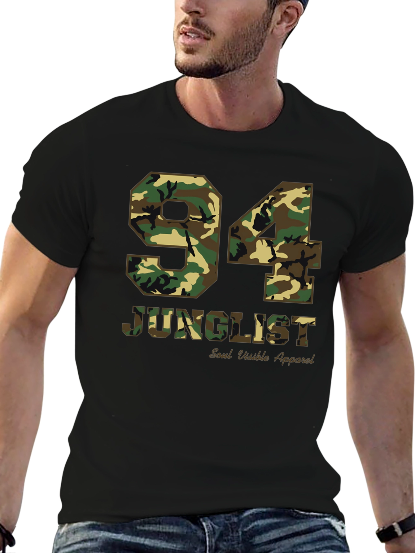 94 Junglist Camo Print Graphic Tee