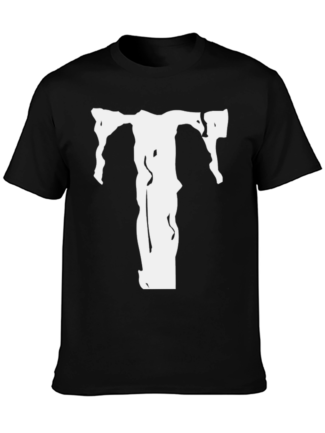 Black T-Shirt with White T Graphic