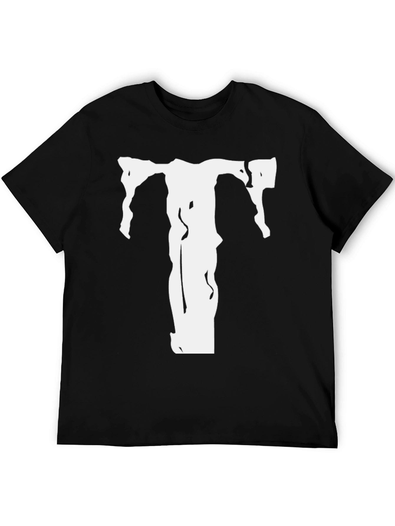 Black T-Shirt with White T Graphic