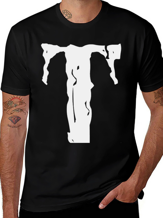 Black T-Shirt with White T Graphic