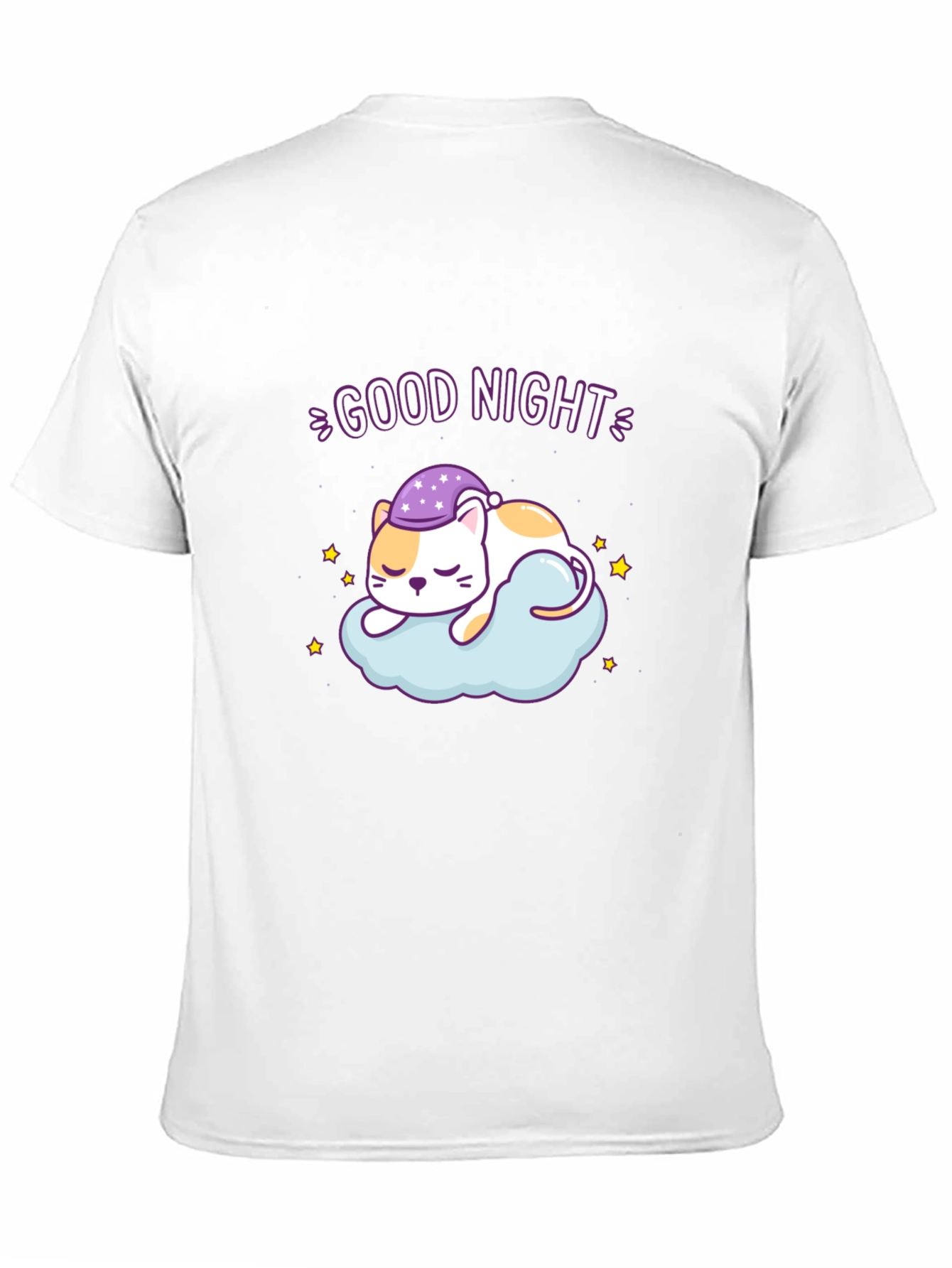 Cute Good Night Cat Sleeping on Cloud T-Shirt