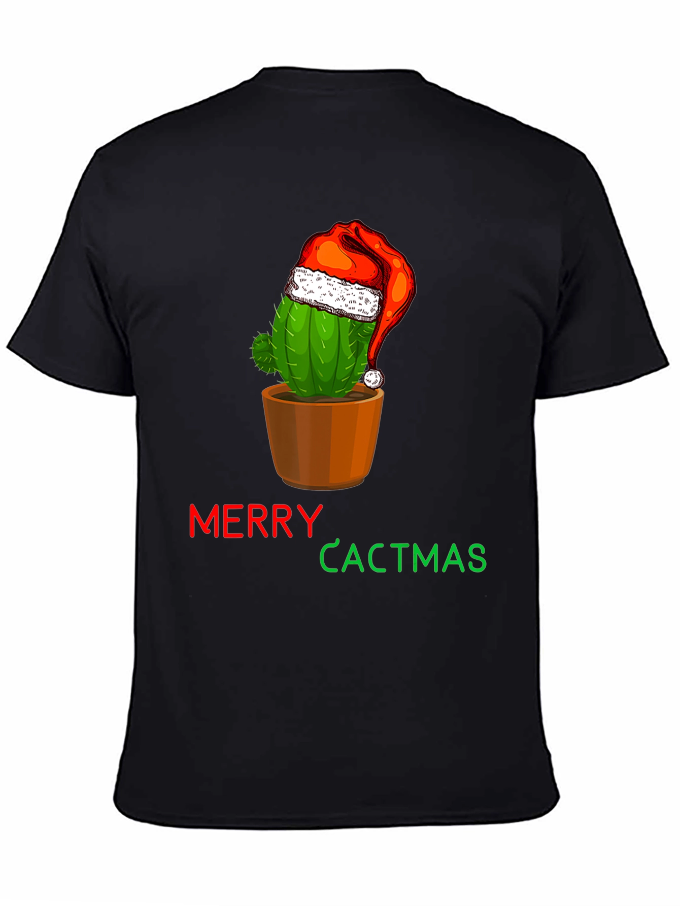 Merry Cactmas T-Shirt Cactus Santa Hat Holiday Tee