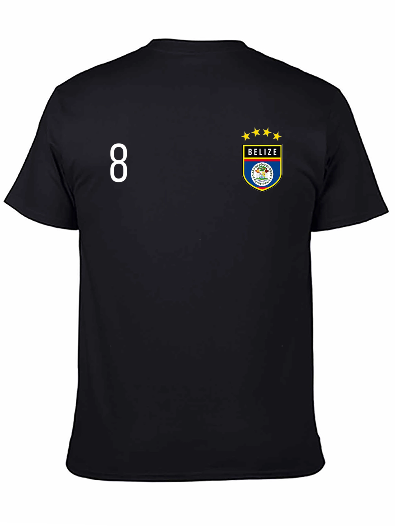 Belize Soccer Jersey Style Black T-Shirt