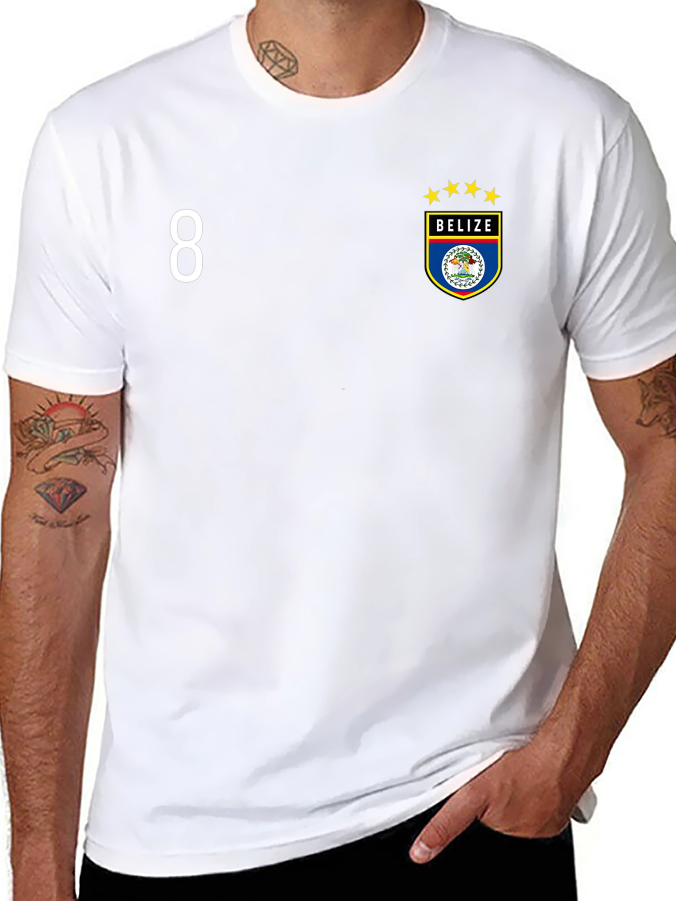 Belize Soccer Jersey Style Black T-Shirt