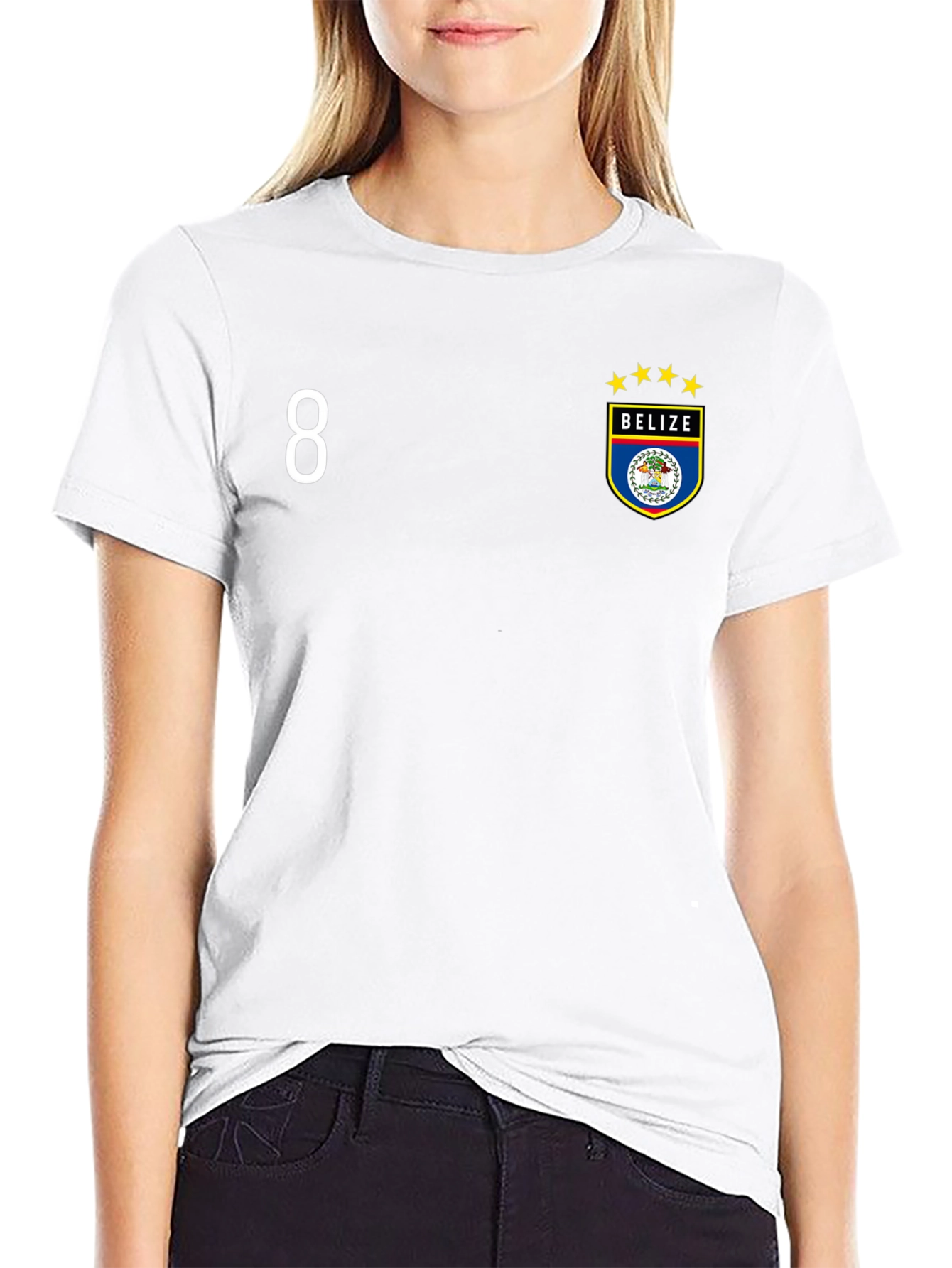 Belize Soccer Jersey Style Black T-Shirt