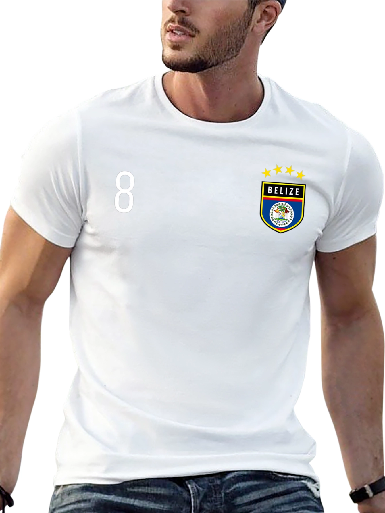 Belize Soccer Jersey Style Black T-Shirt