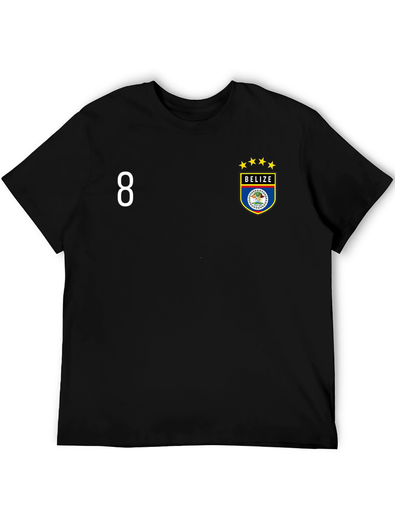 Belize Soccer Jersey Style Black T-Shirt