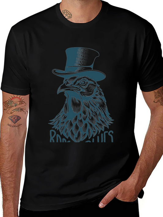 Rooster Blues Graphic T-Shirt - Black