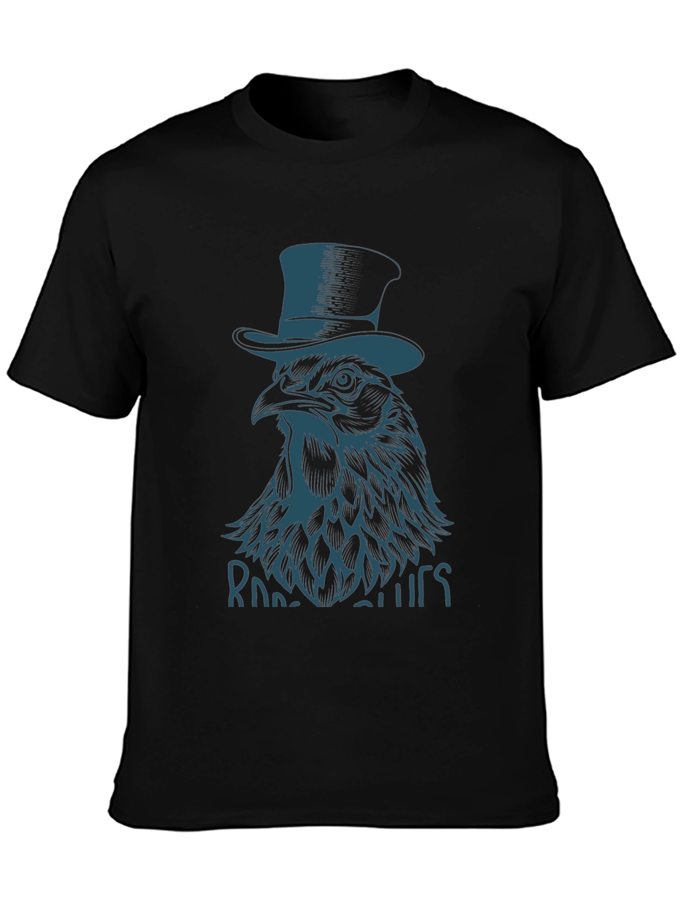 Rooster Blues Graphic T-Shirt - Black