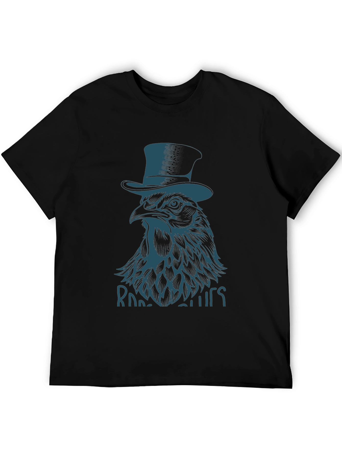 Rooster Blues Graphic T-Shirt - Black
