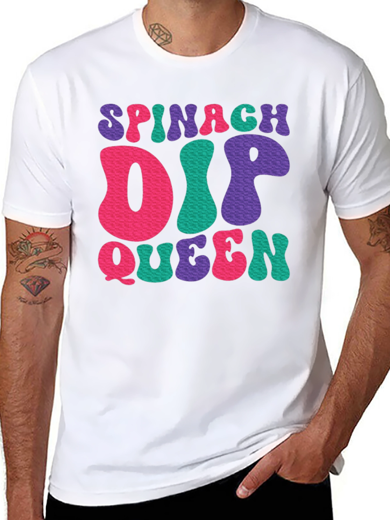 Spinach Dip Queen Graphic T-Shirt - Retro Style