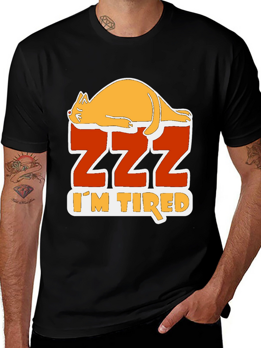 Funny Cat Zzz Im Tired Graphic T-Shirt