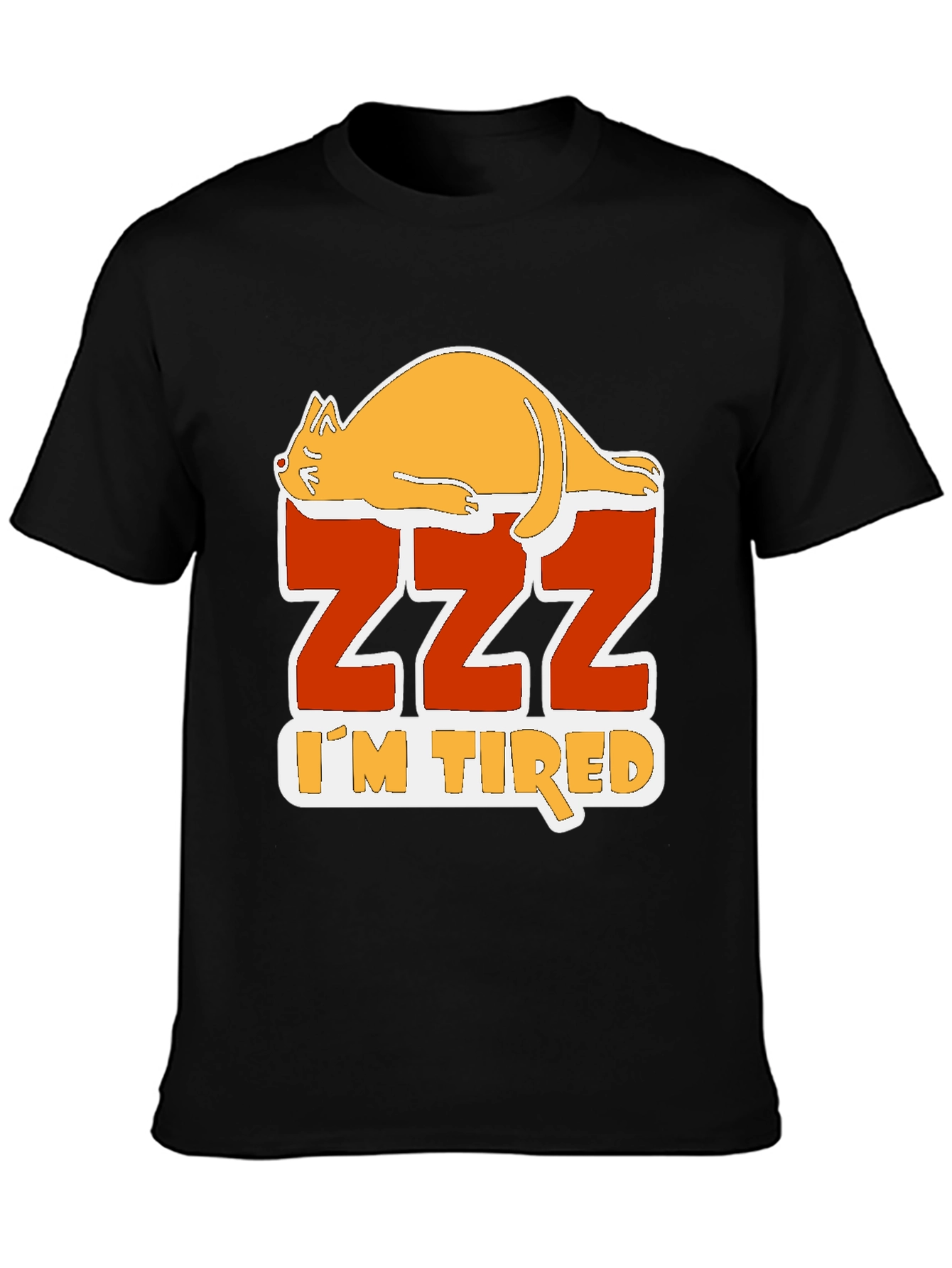 Funny Cat Zzz Im Tired Graphic T-Shirt