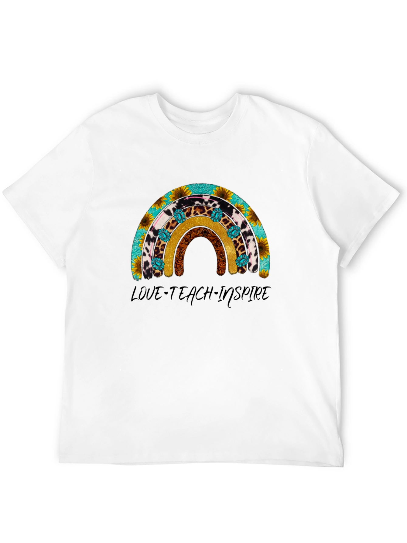 Love Teach Inspire Rainbow Graphic Tee