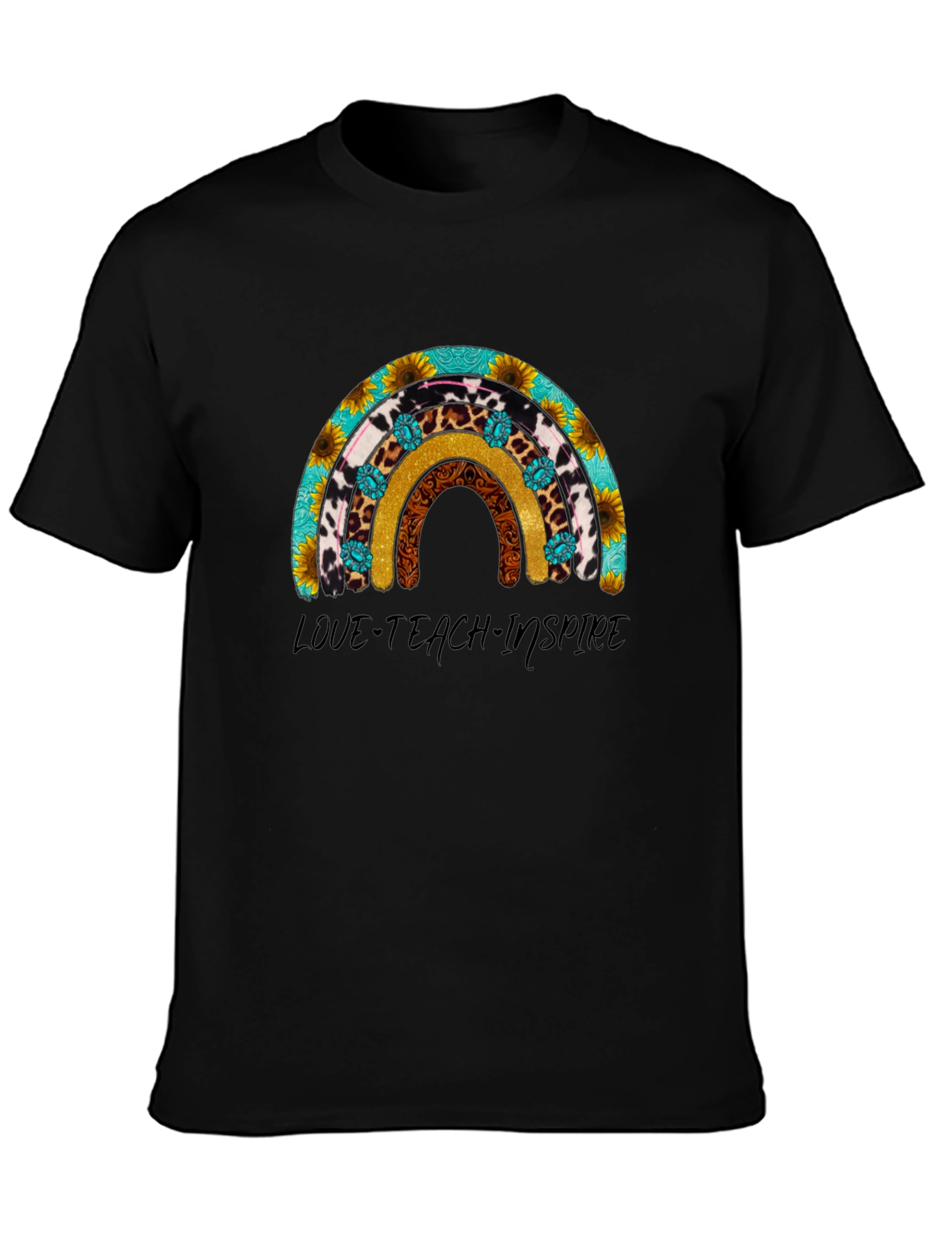 Love Teach Inspire Rainbow Graphic Tee