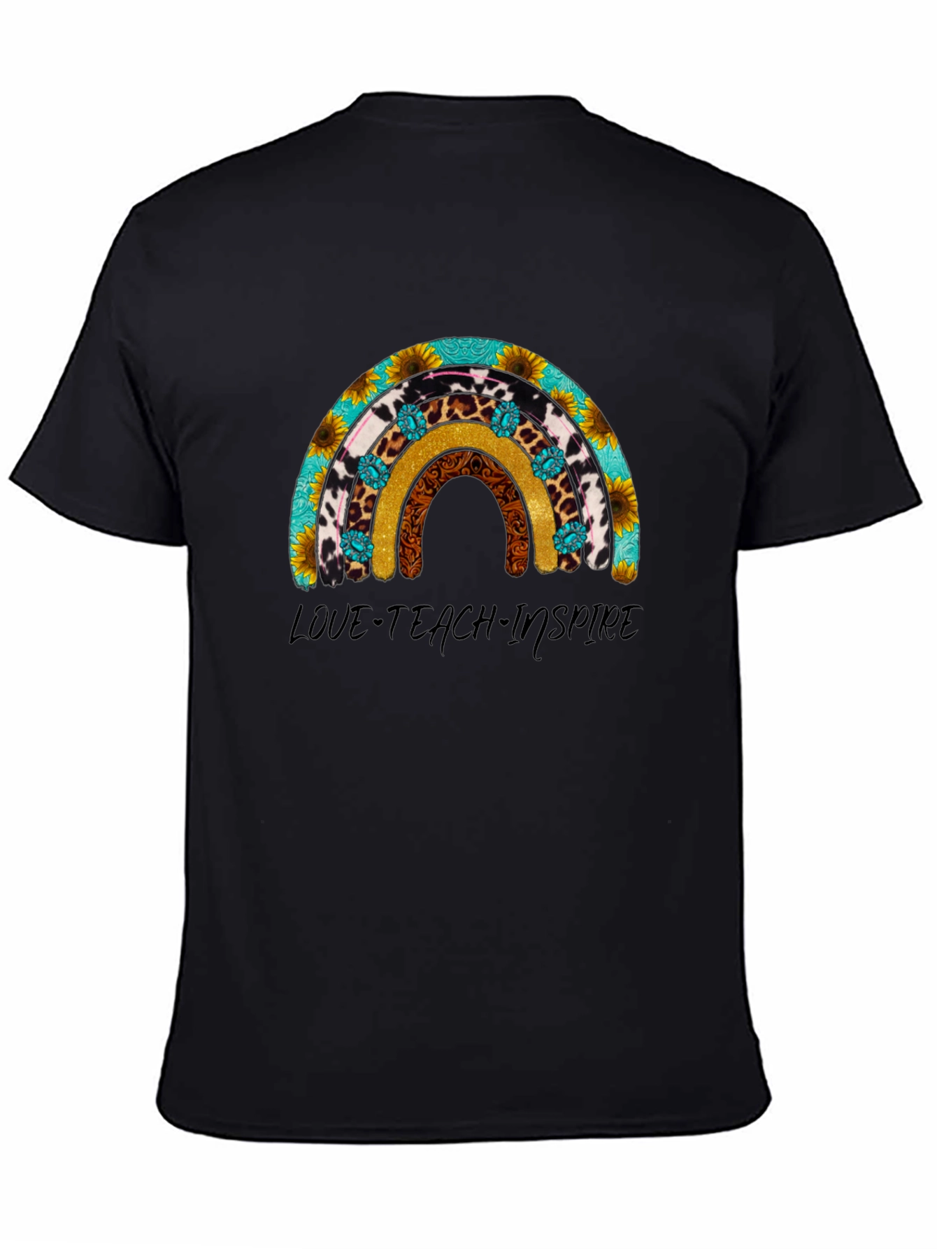 Love Teach Inspire Rainbow Graphic Tee