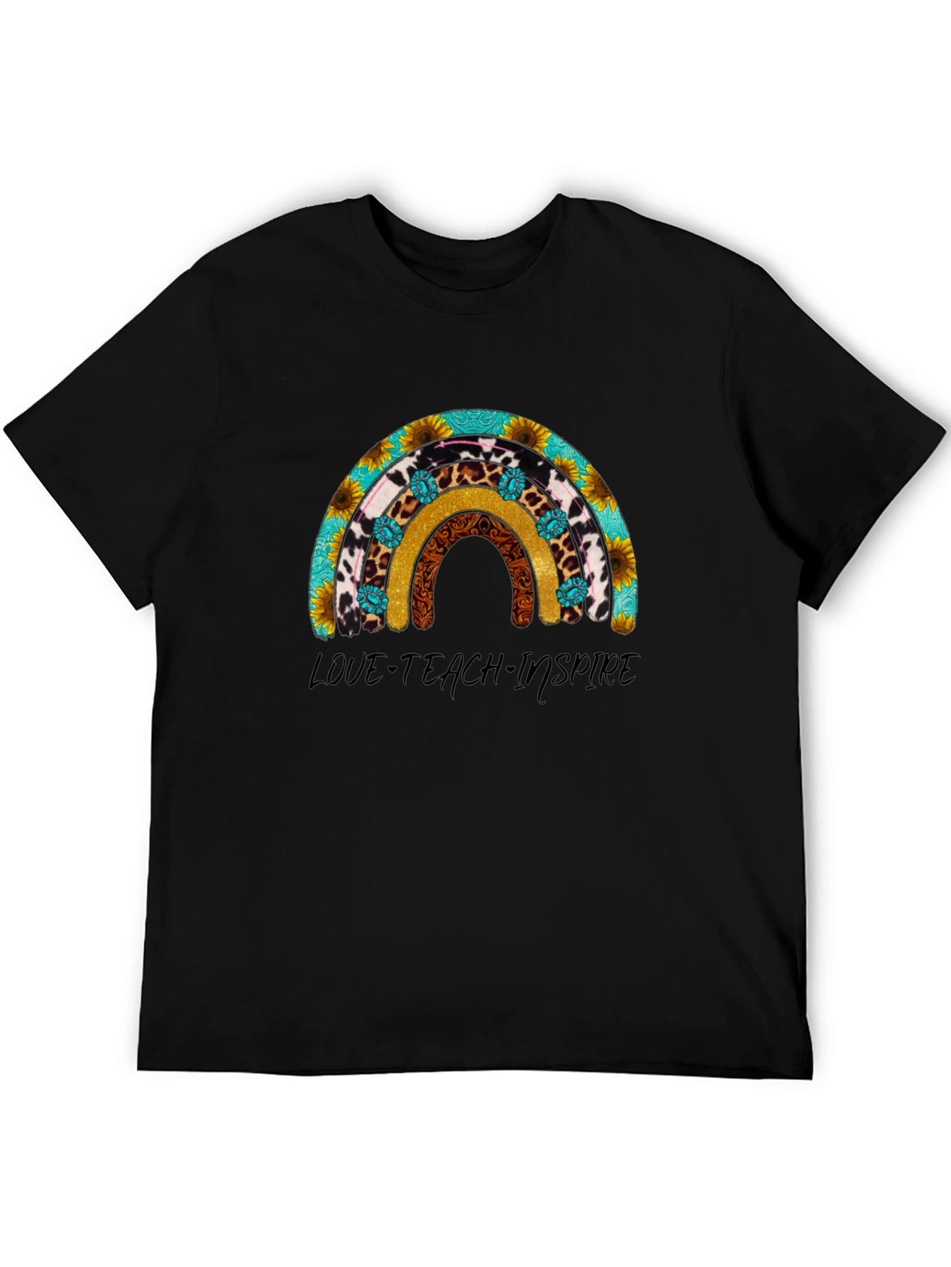 Love Teach Inspire Rainbow Graphic Tee
