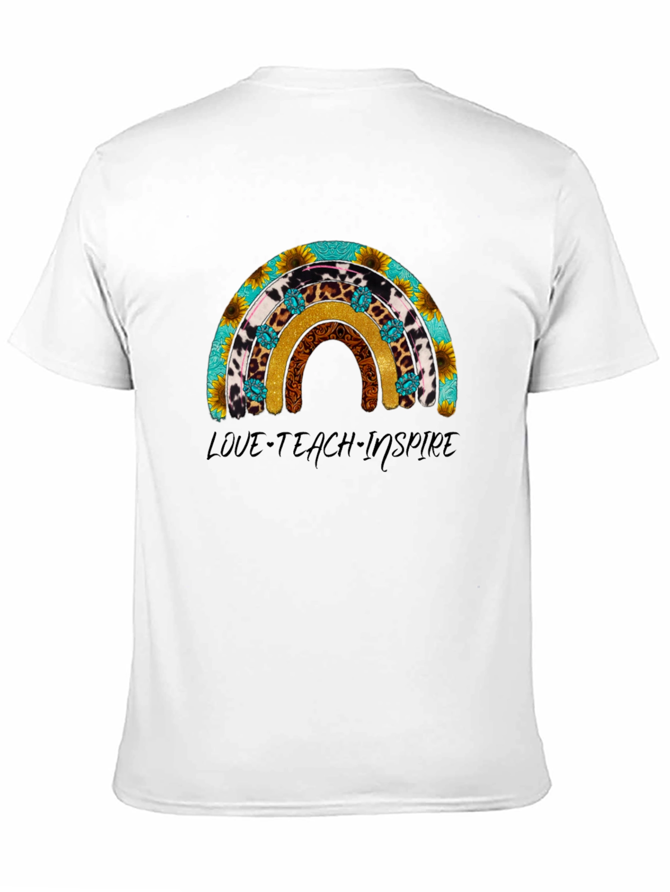 Love Teach Inspire Rainbow Graphic Tee