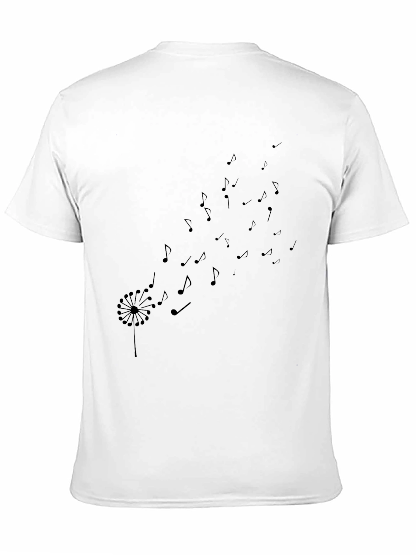 Black Dandelion Music Notes T-Shirt