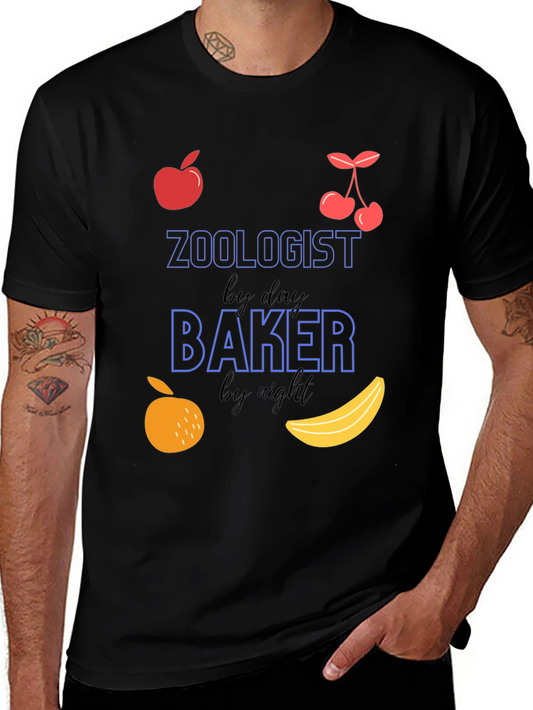 Zoologist by Day Baker by Night Funny T-Shirt