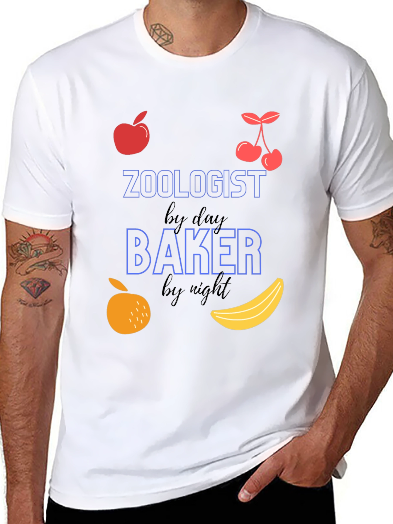 Zoologist by Day Baker by Night Funny T-Shirt