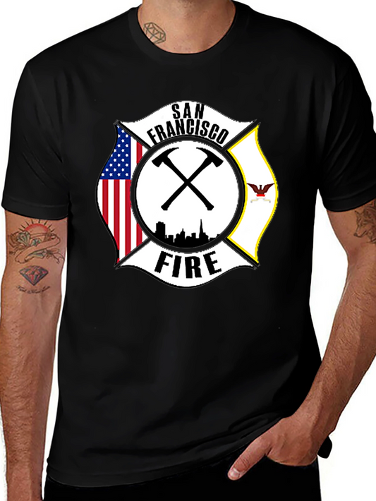 San Francisco Firefighter T-Shirt - Maltese Cross Design