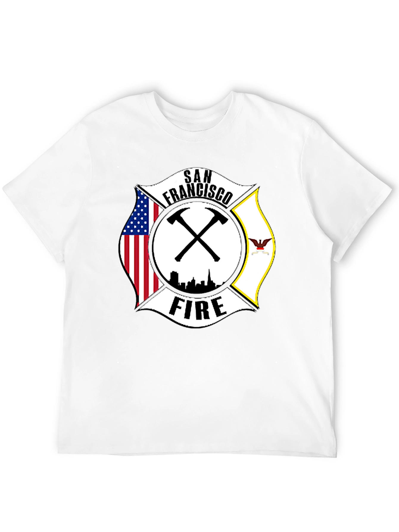 San Francisco Firefighter T-Shirt - Maltese Cross Design