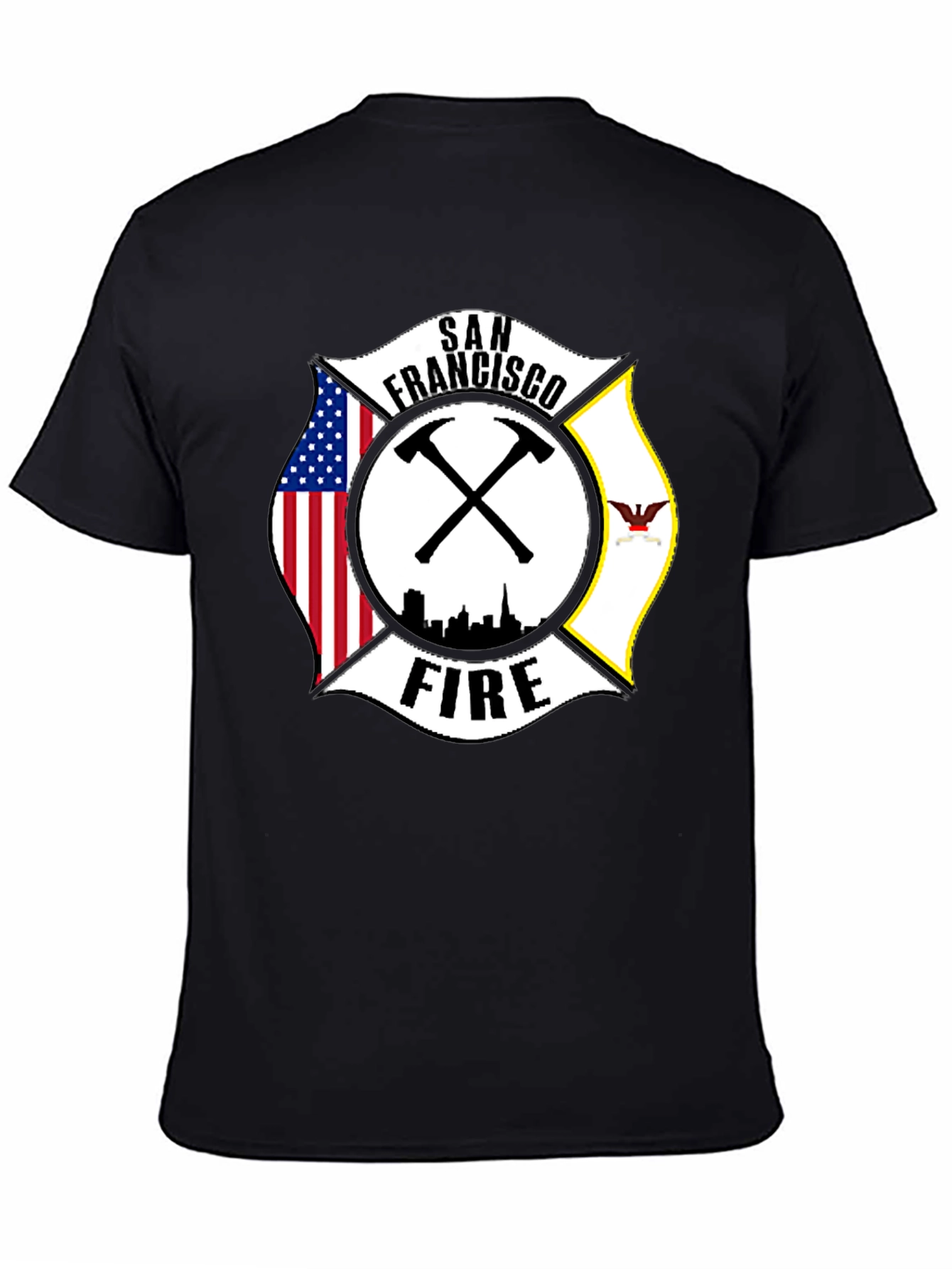San Francisco Firefighter T-Shirt - Maltese Cross Design