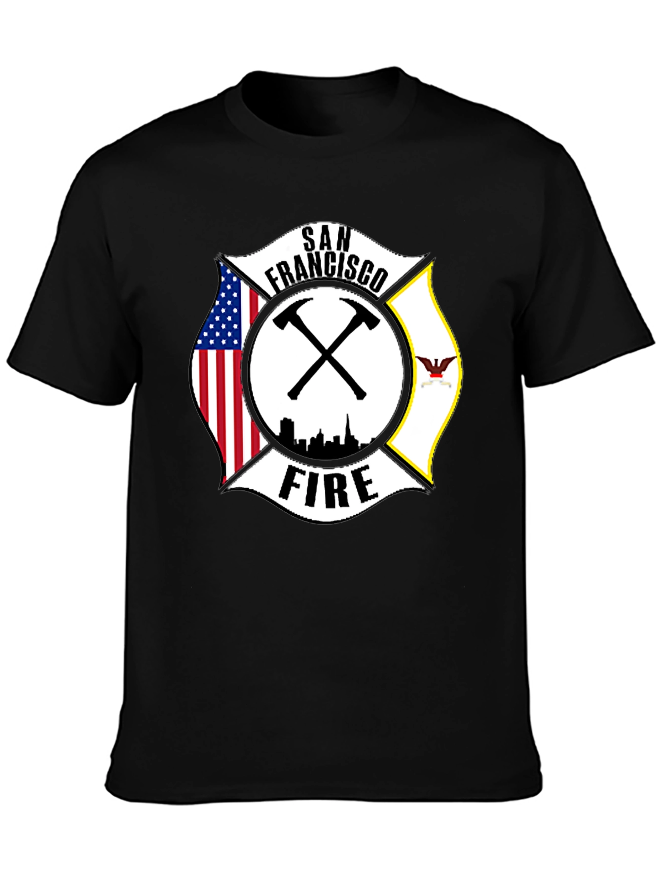 San Francisco Firefighter T-Shirt - Maltese Cross Design