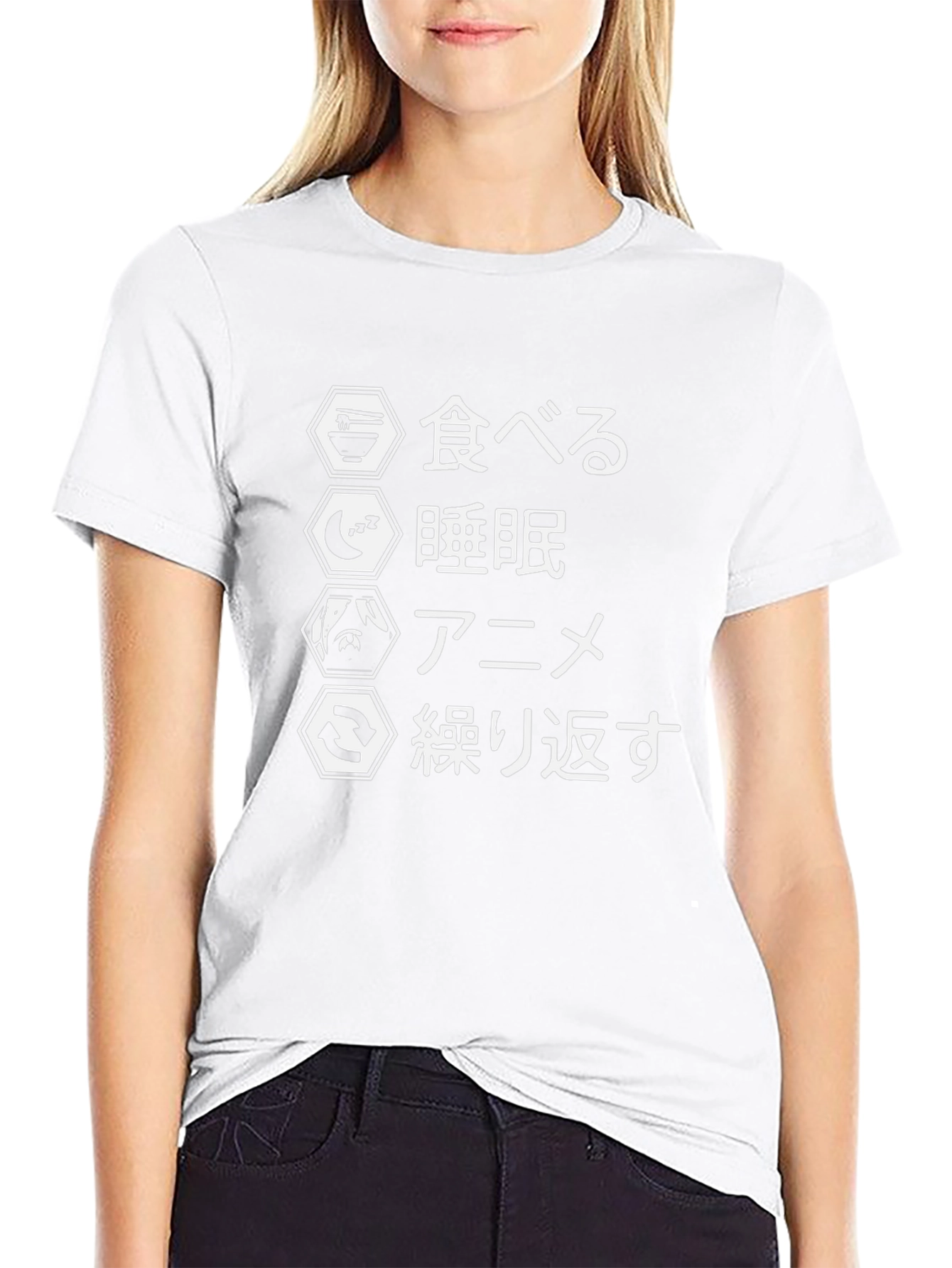 Anime Eat Sleep Repeat Black T-Shirt
