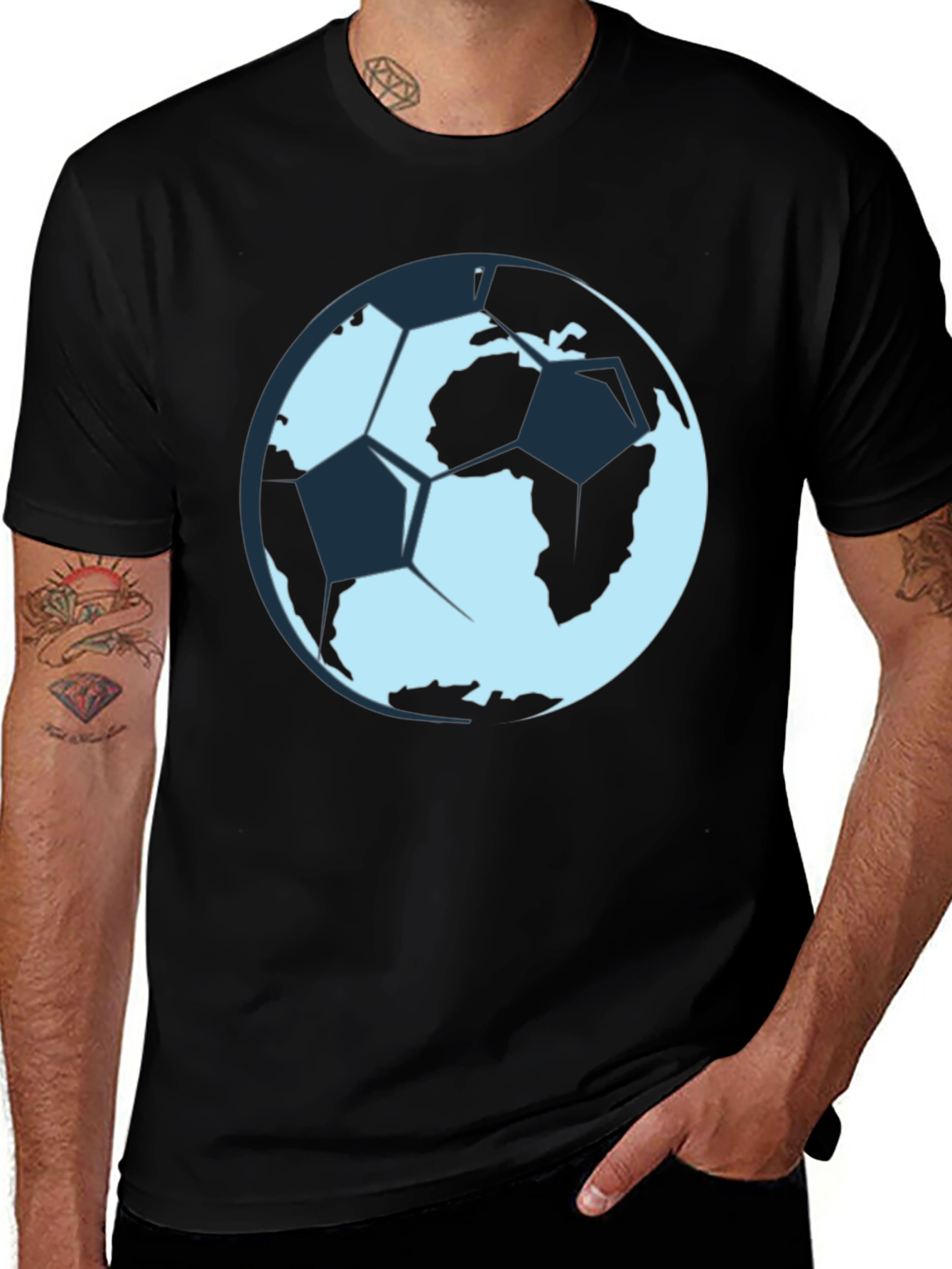 Earth Soccer Ball Graphic T-Shirt