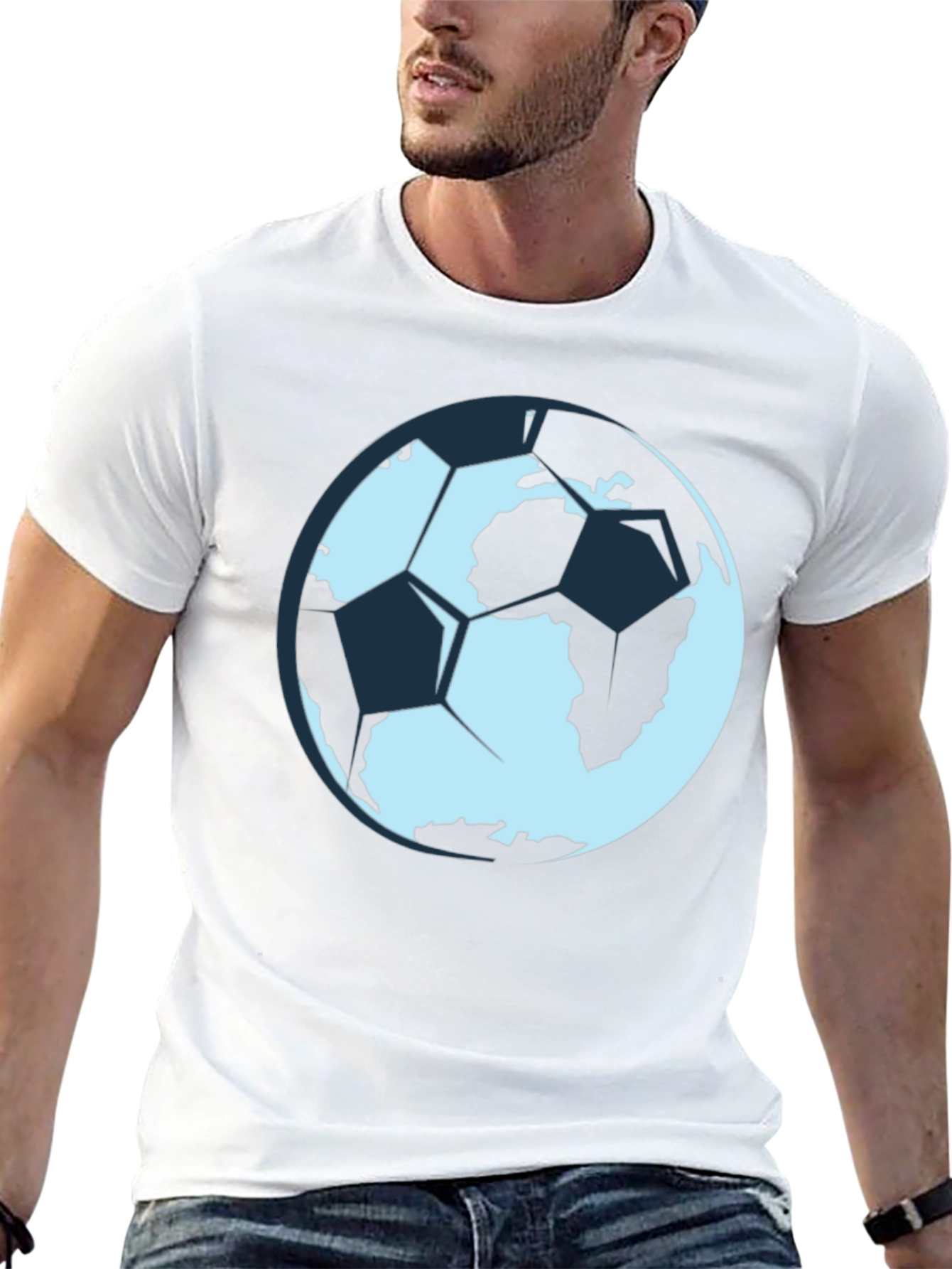Earth Soccer Ball Graphic T-Shirt