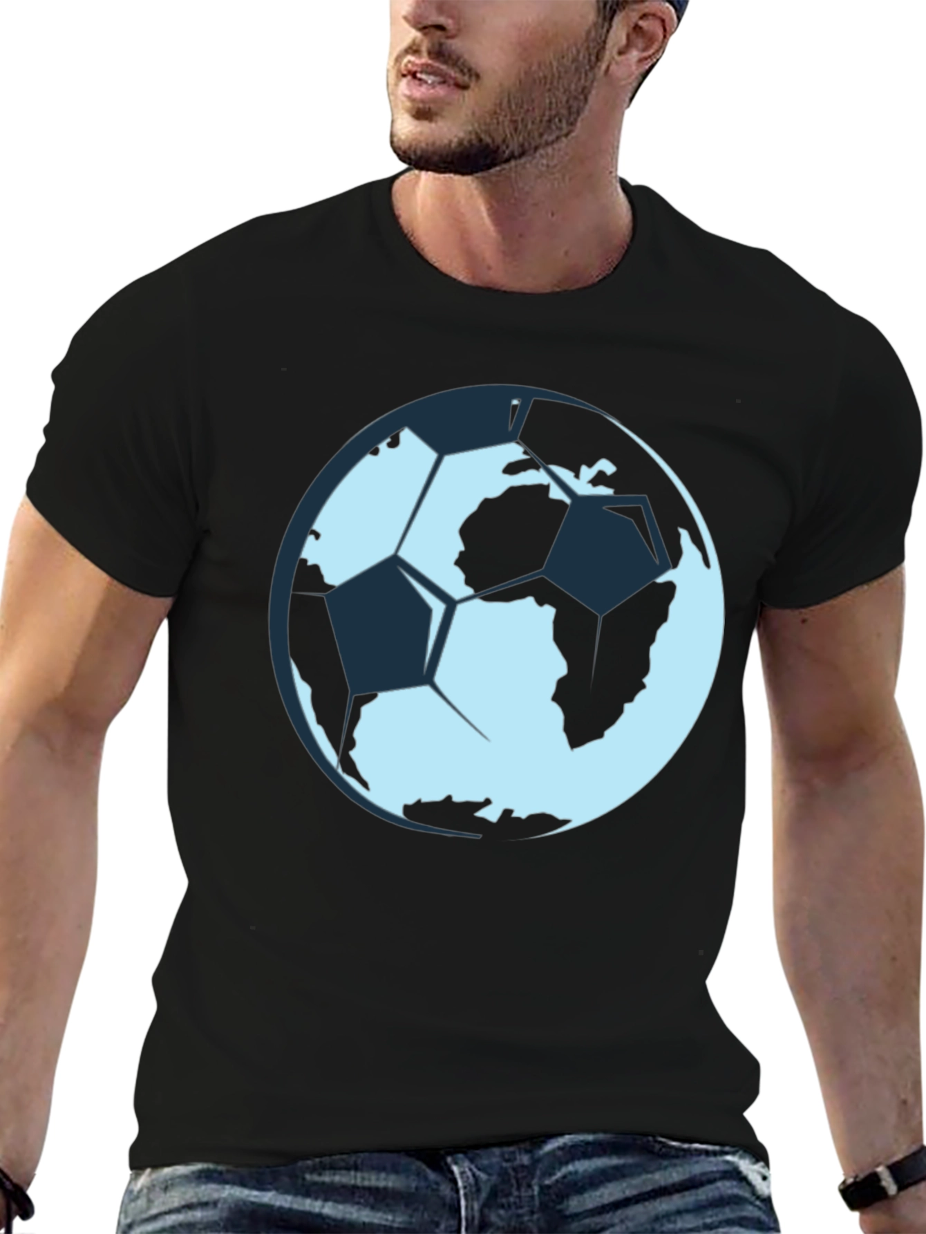 Earth Soccer Ball Graphic T-Shirt