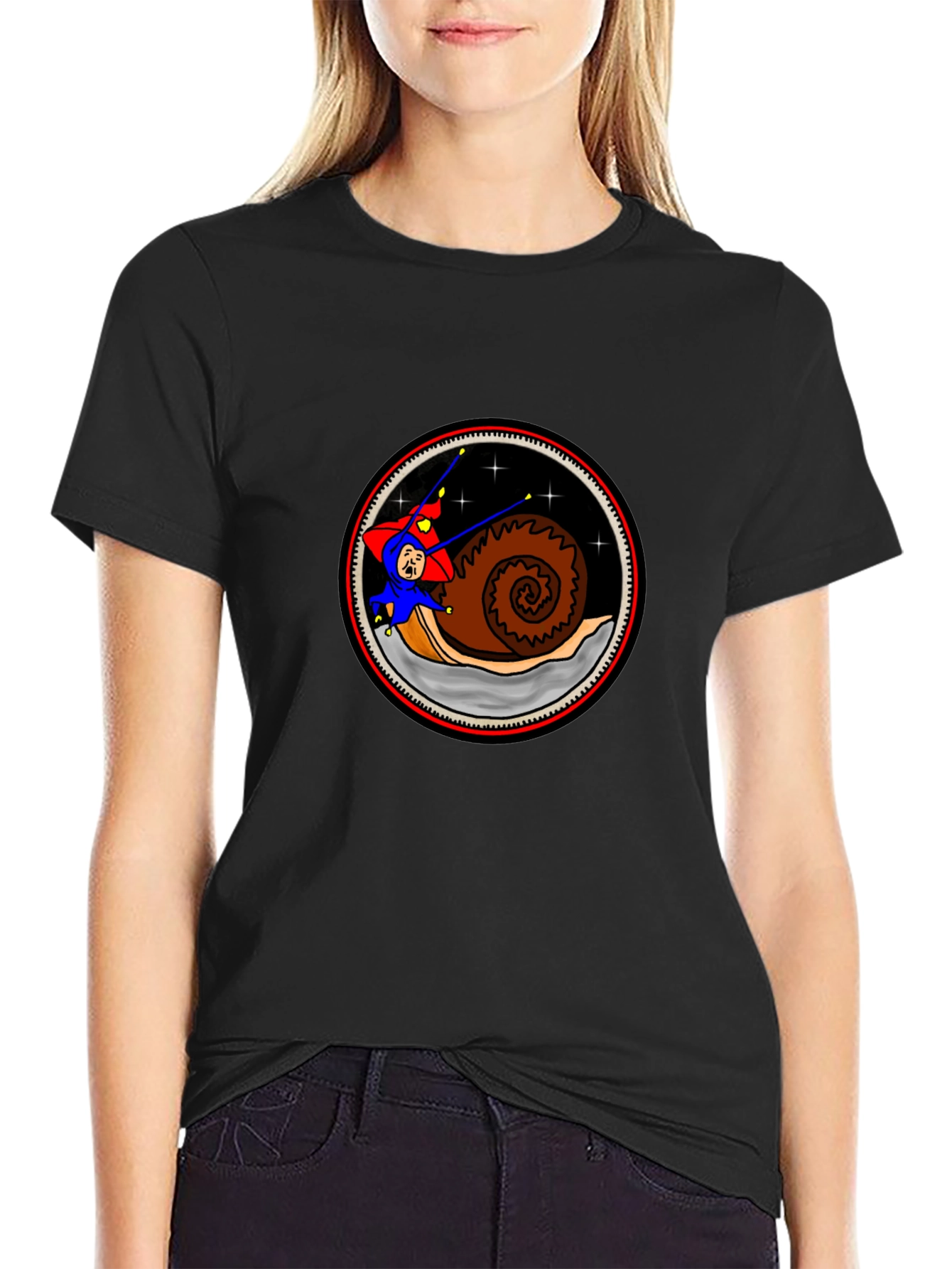 Snail Rider Graphic Tee - Unique Cartoon Design