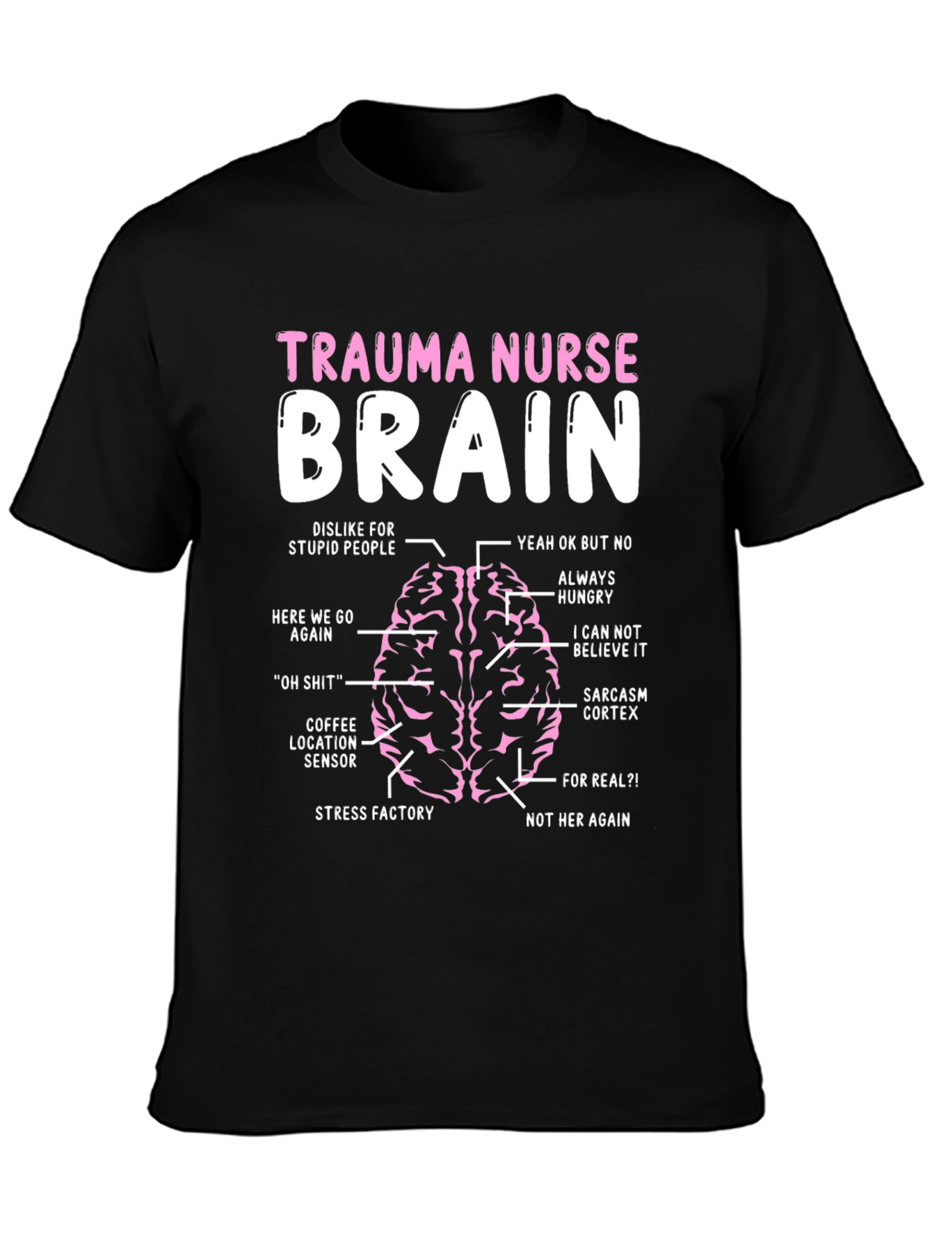 Trauma Nurse Brain T-Shirt - Funny Nursing Tee