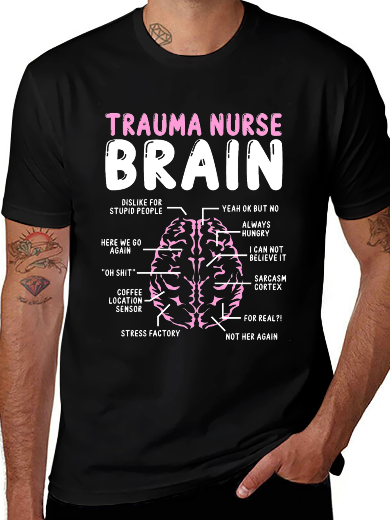 Trauma Nurse Brain T-Shirt - Funny Nursing Tee