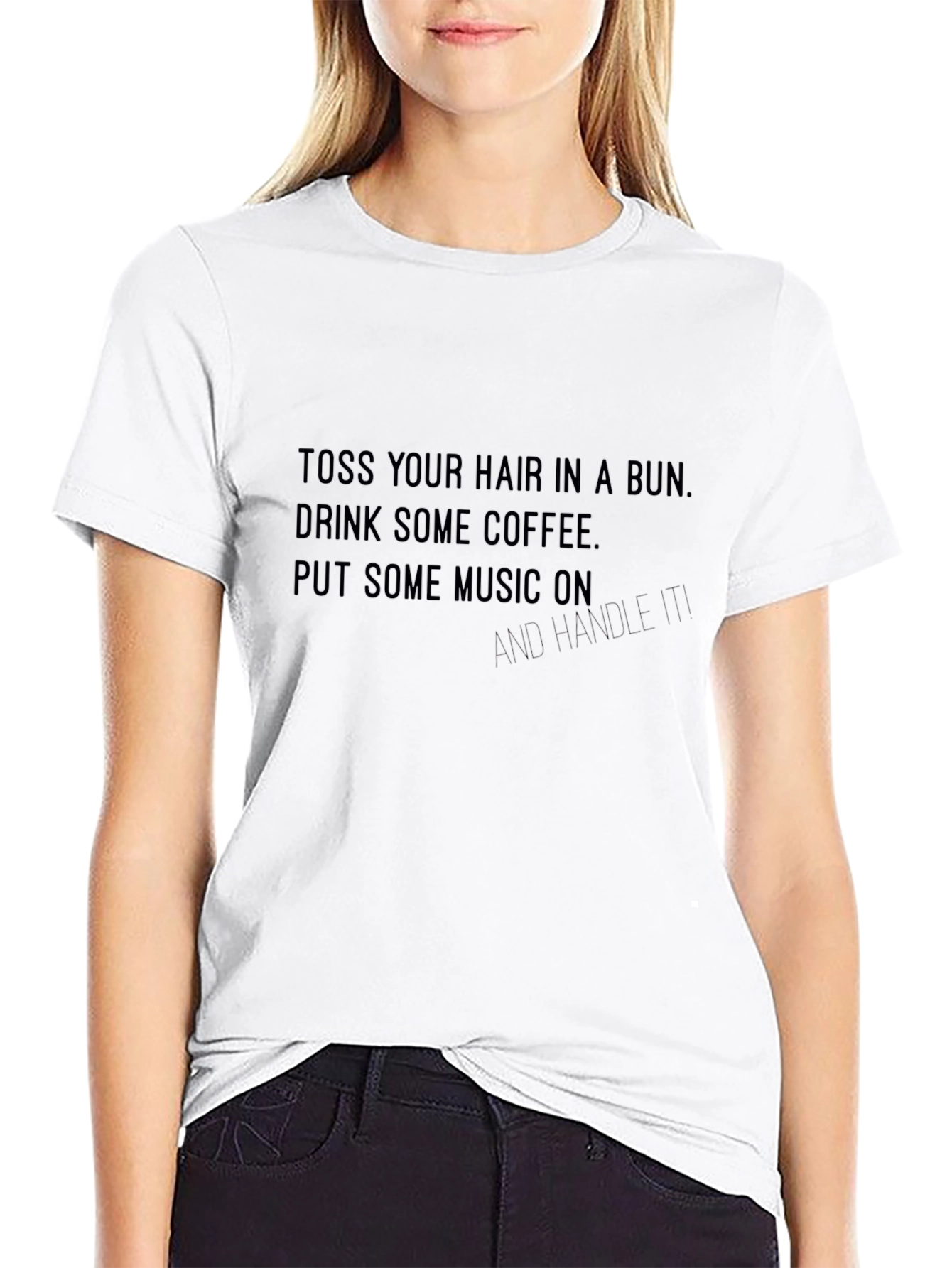 Toss Hair Coffee Music Graphic Tee