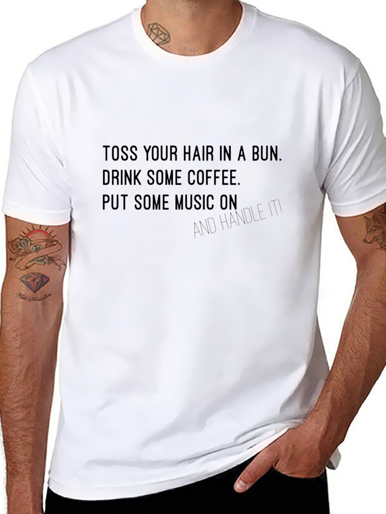 Toss Hair Coffee Music Graphic Tee