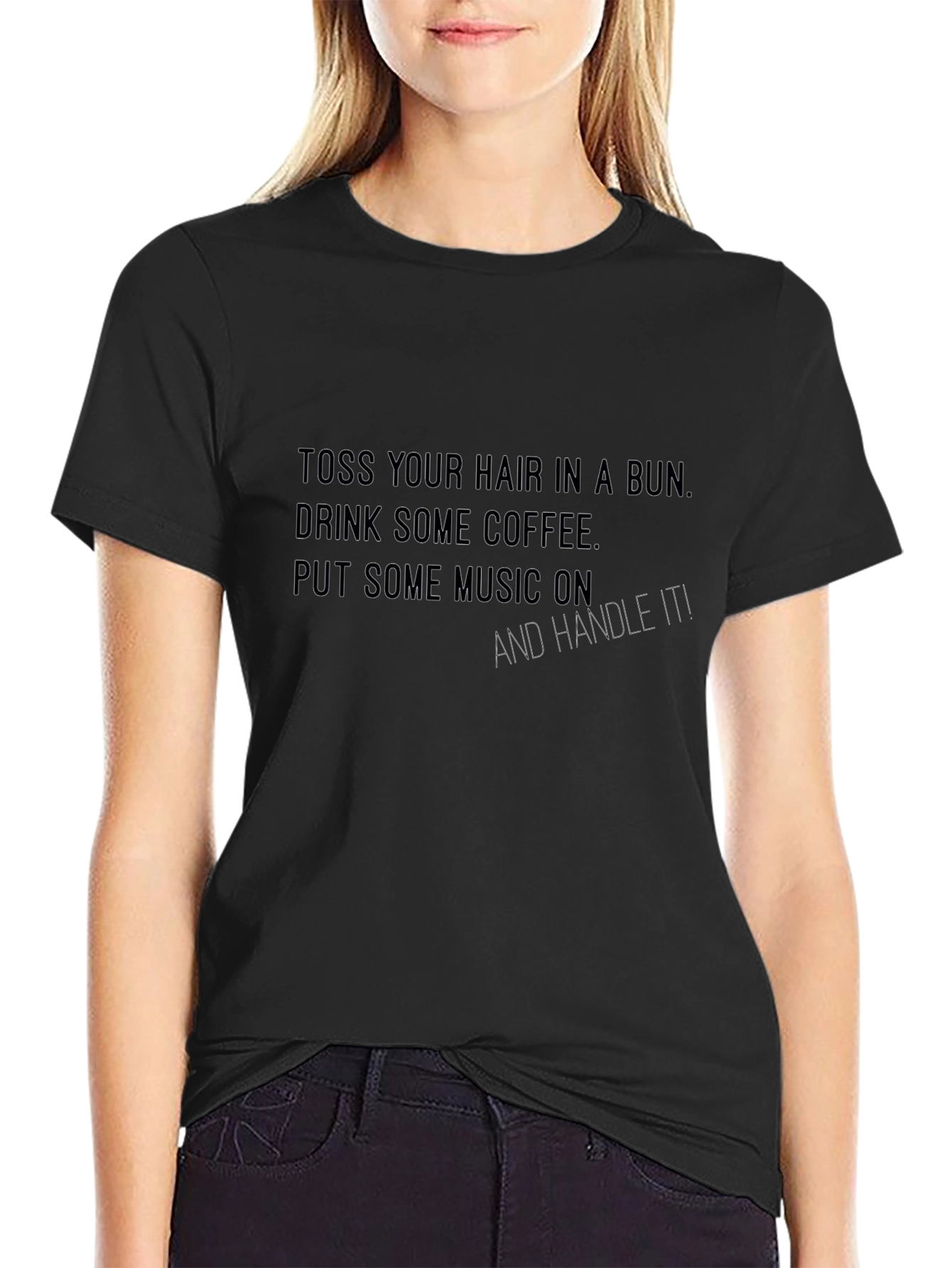 Toss Hair Coffee Music Graphic Tee