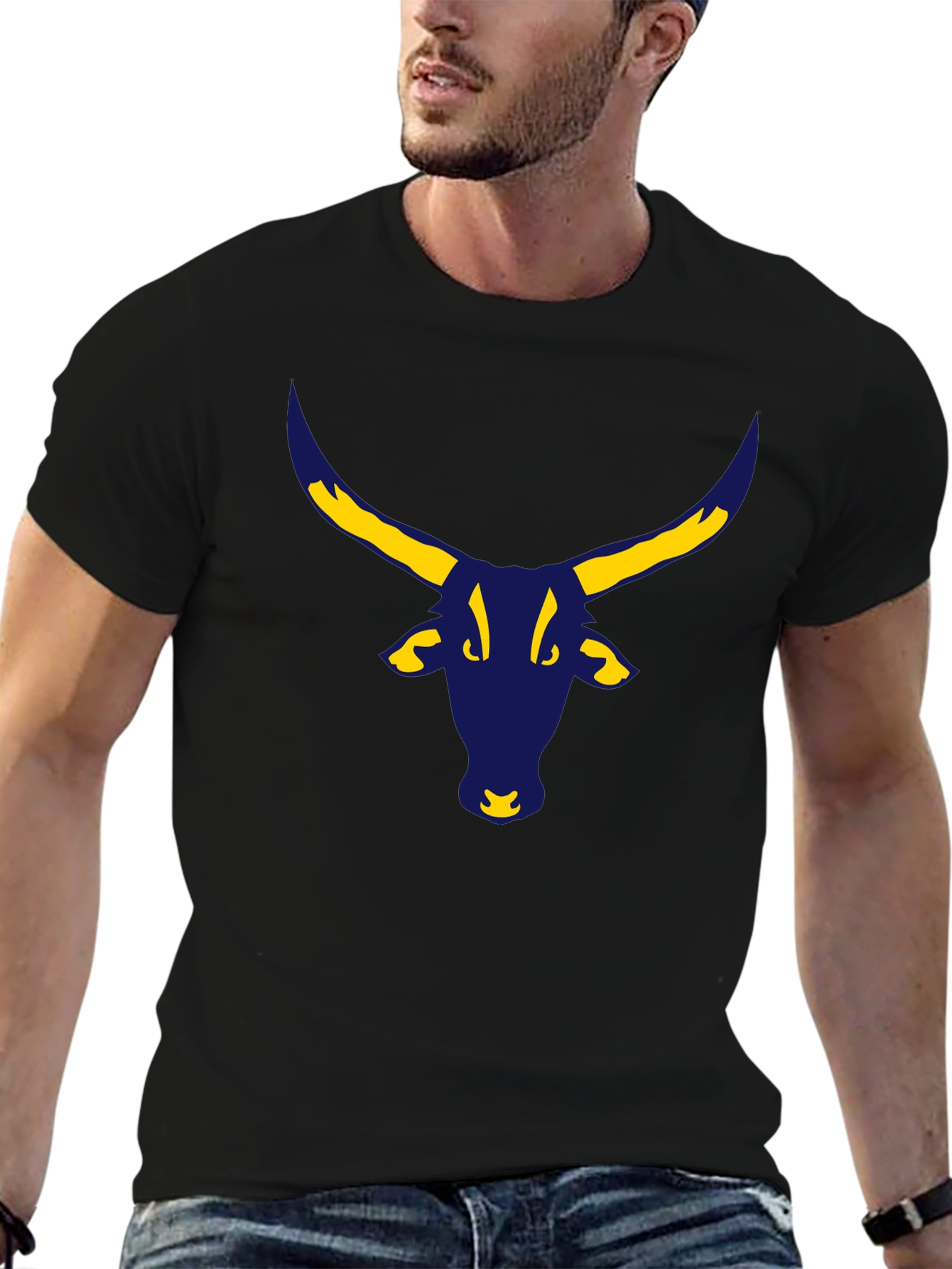 Bull Graphic Black Tee - Modern Style