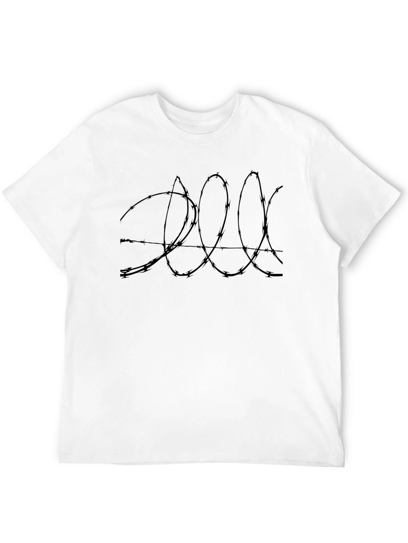 Abstract Barbed Wire Graphic Tee - Black
