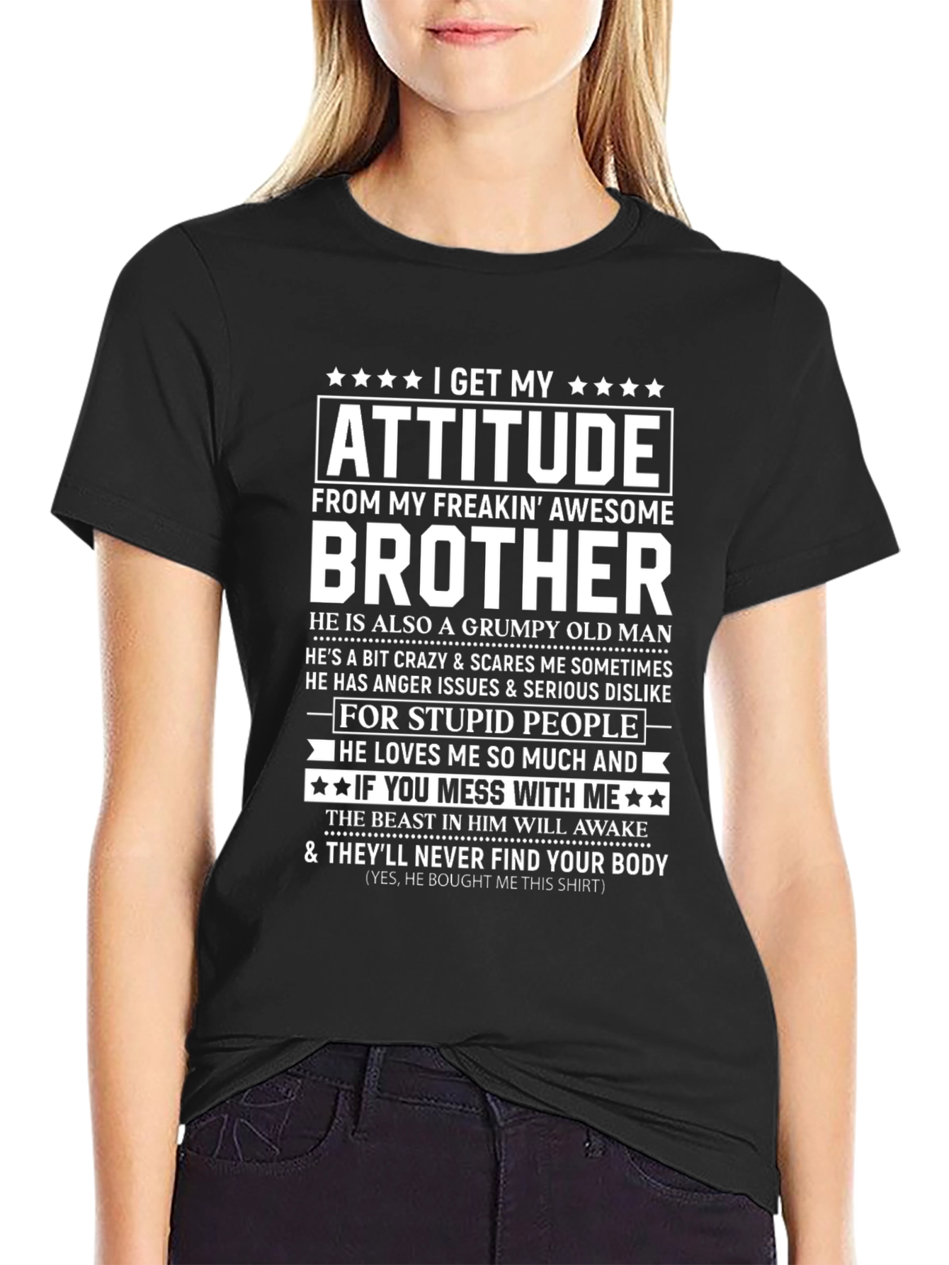 Attitude Brother Graphic T-Shirt - Funny Brother Gift