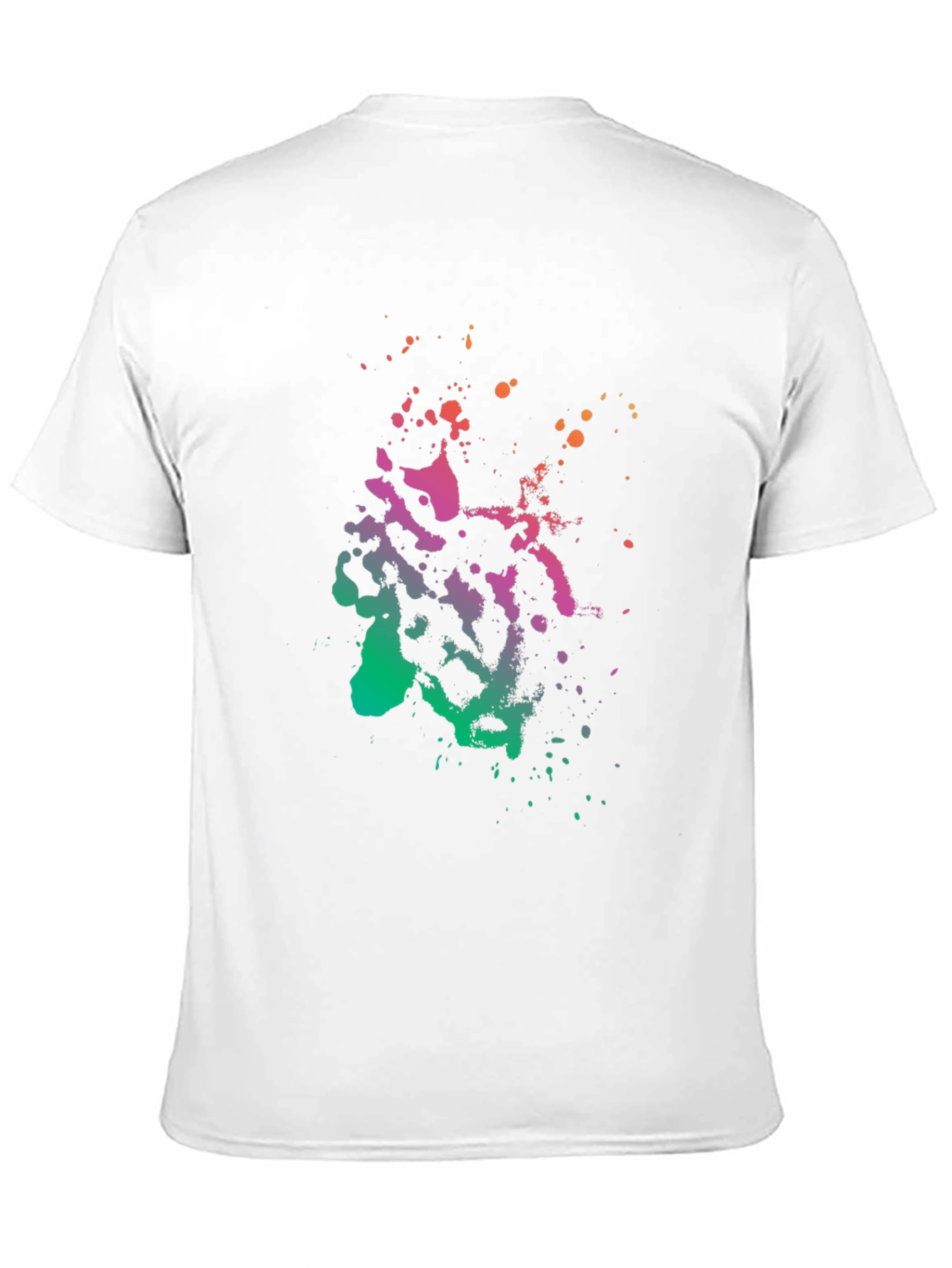 Abstract Splatter Print Black T-Shirt