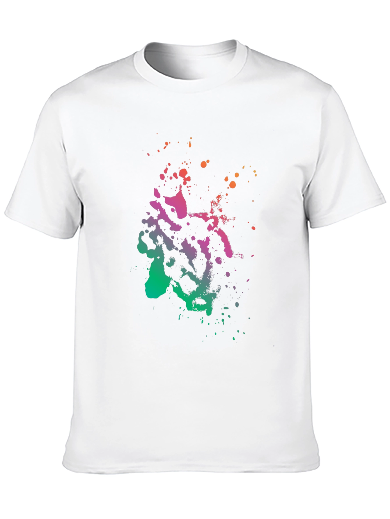 Abstract Splatter Print Black T-Shirt
